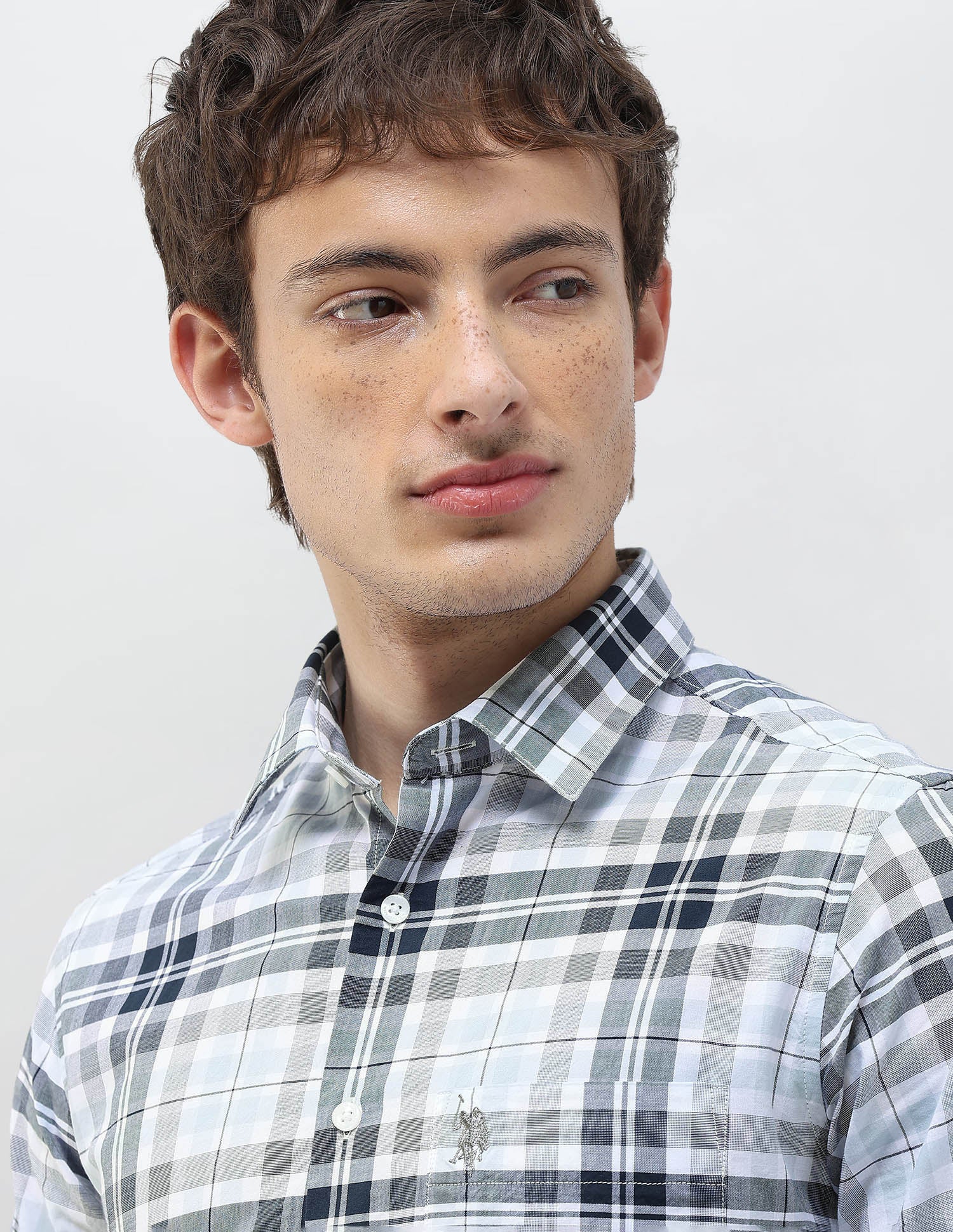Tartan Checked Regular Fit Shirt Navy - U.S. Polo Assn. India | Large