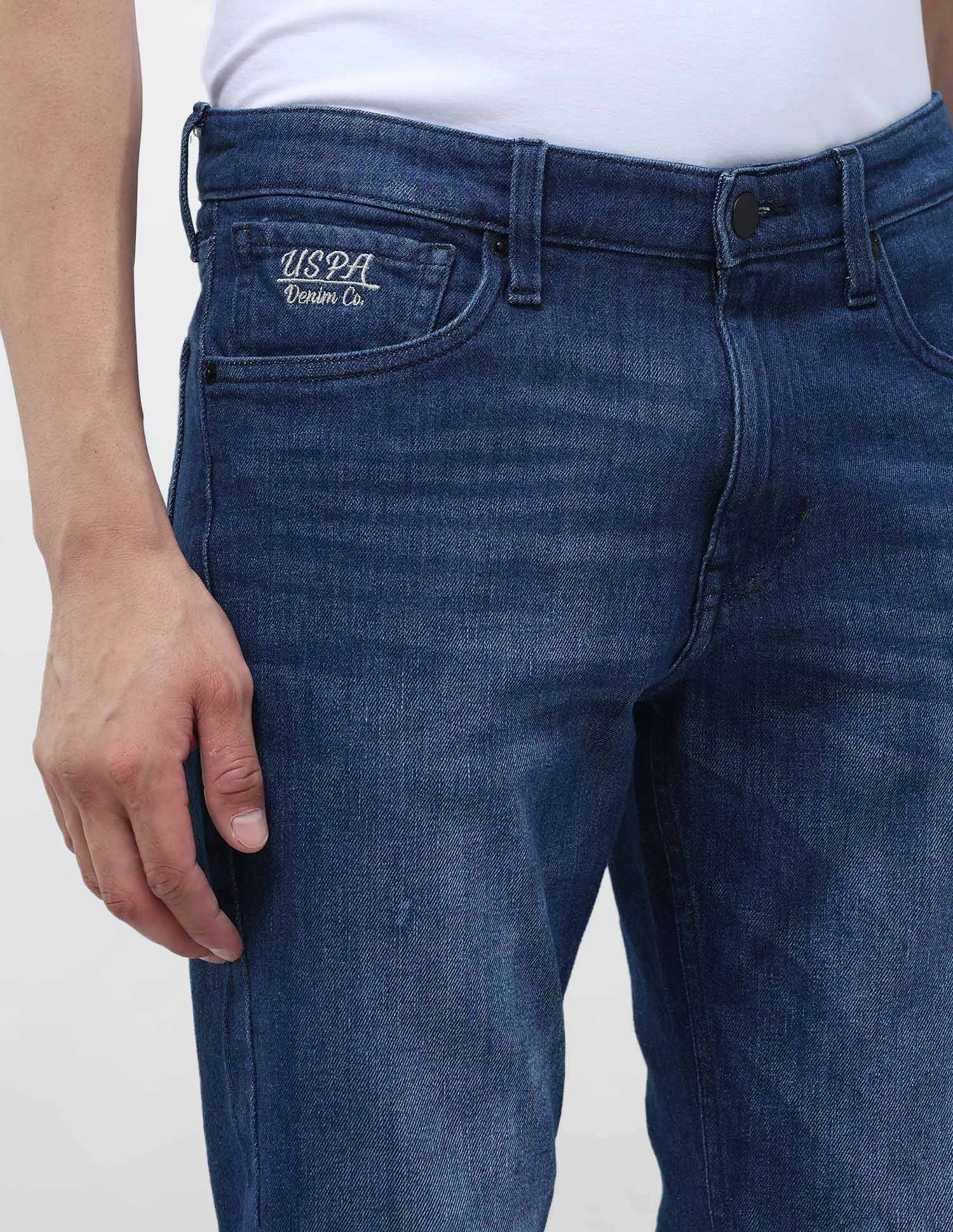 Brandon Slim Tapered Fit Whiskered Jeans Indigo - U.S. POLO ASSN. | Large