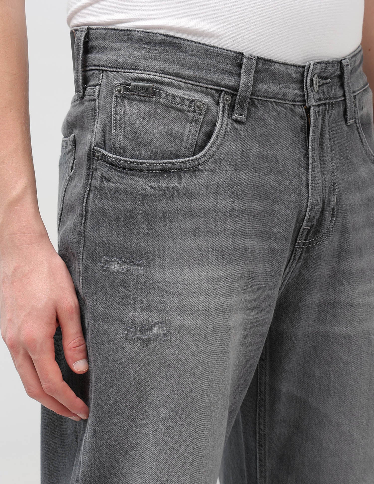 Shawn Relaxed Fit Grey Jeans Light Grey - U.S. POLO ASSN. | Large