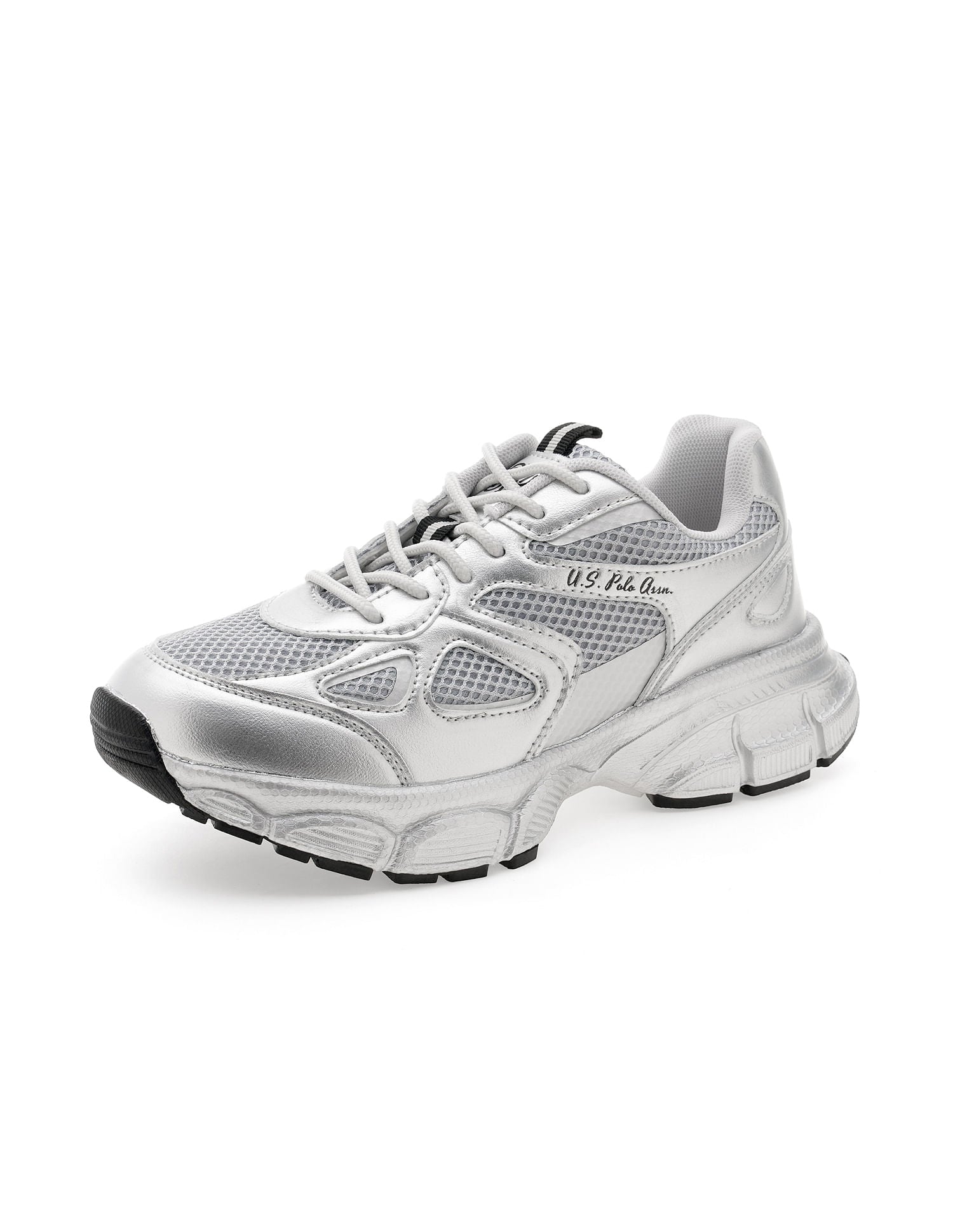 Women Erica Solid Sneakers Silver - U.S. POLO ASSN. | Large