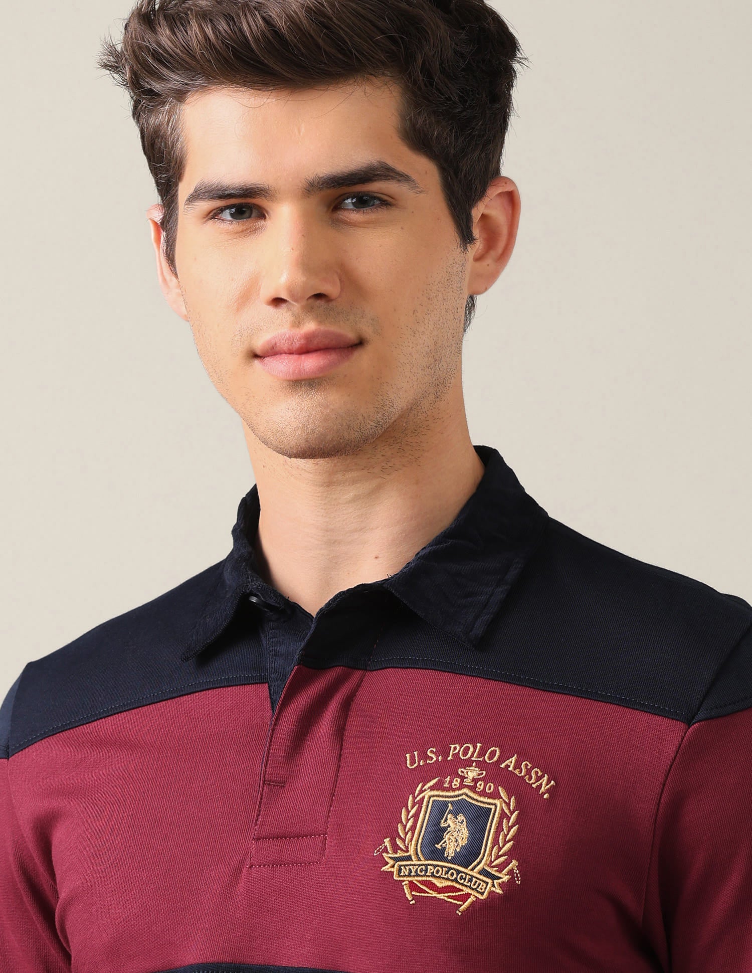 Horizontal Striped Slim Fit Polo Shirt Red - U.S. Polo Assn. India | Large
