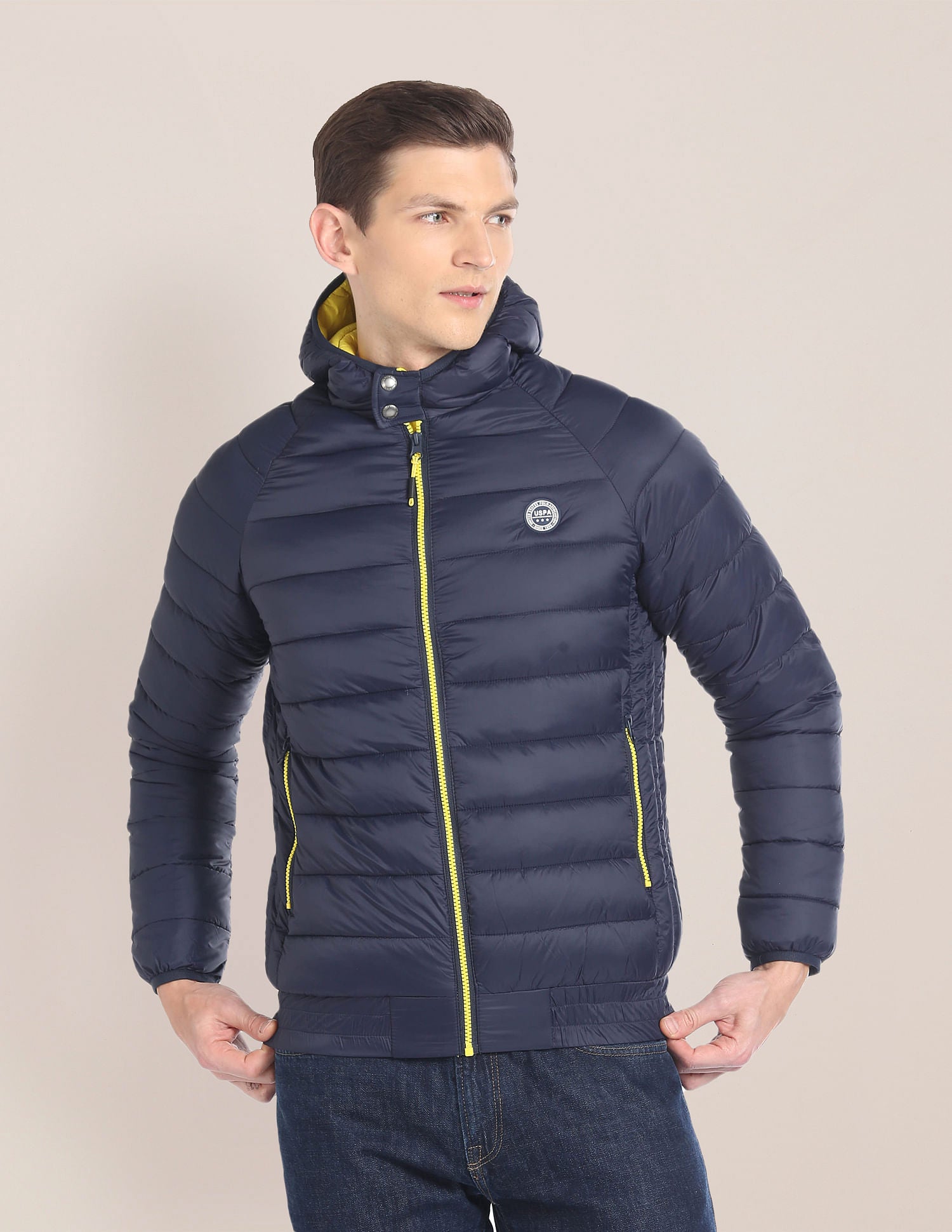 Solid Hooded Puffer Jacket Navy - U.S. POLO ASSN. | Large