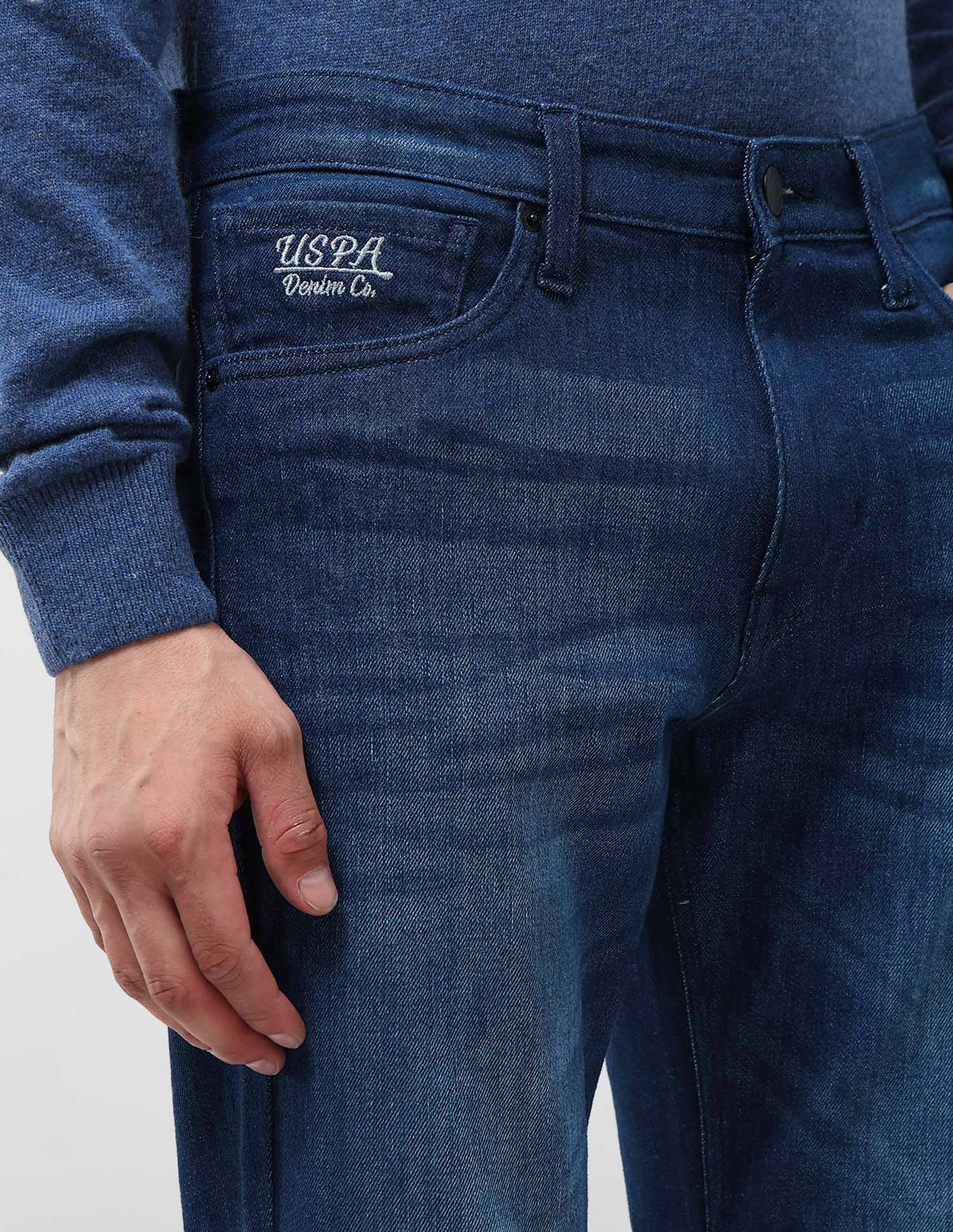 Brandon Slim Tapered Fit Whiskered Jeans Indigo - U.S. POLO ASSN. | Large