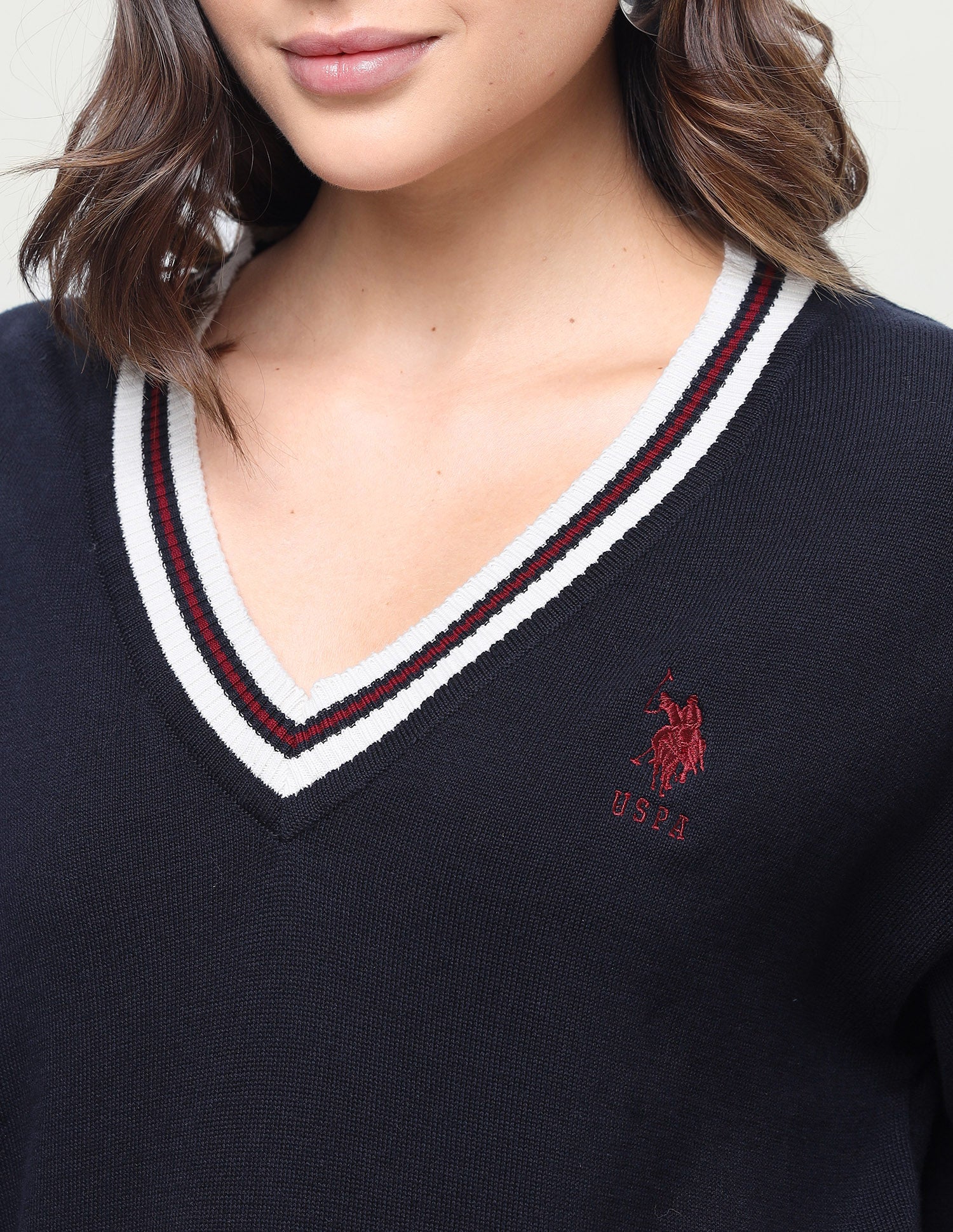 Solid Regular Fit Sweater Navy - U.S. Polo Assn. India | Large