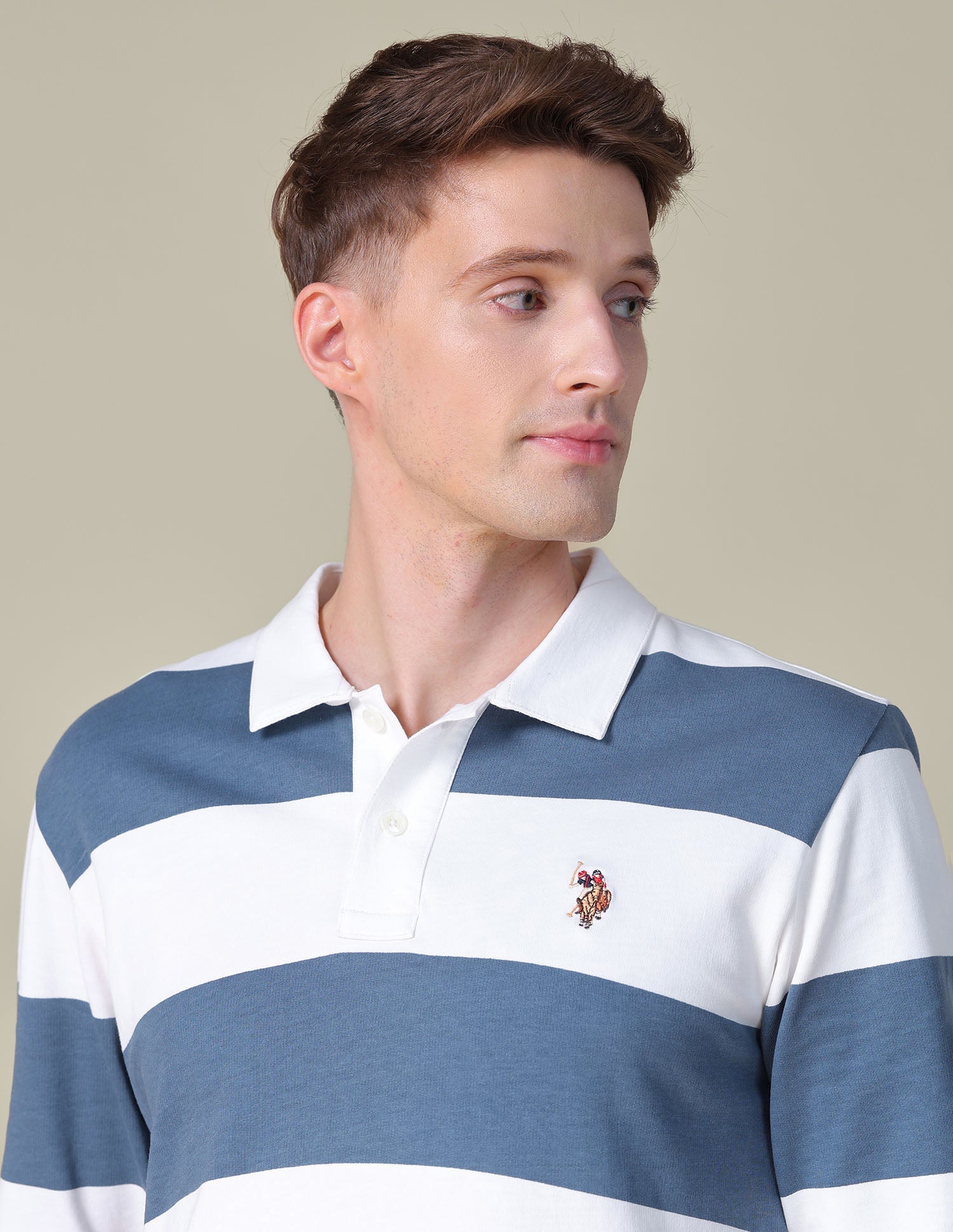 Horizontal Striped Slim Fit Polo Shirt Blue - U.S. POLO ASSN. | Large