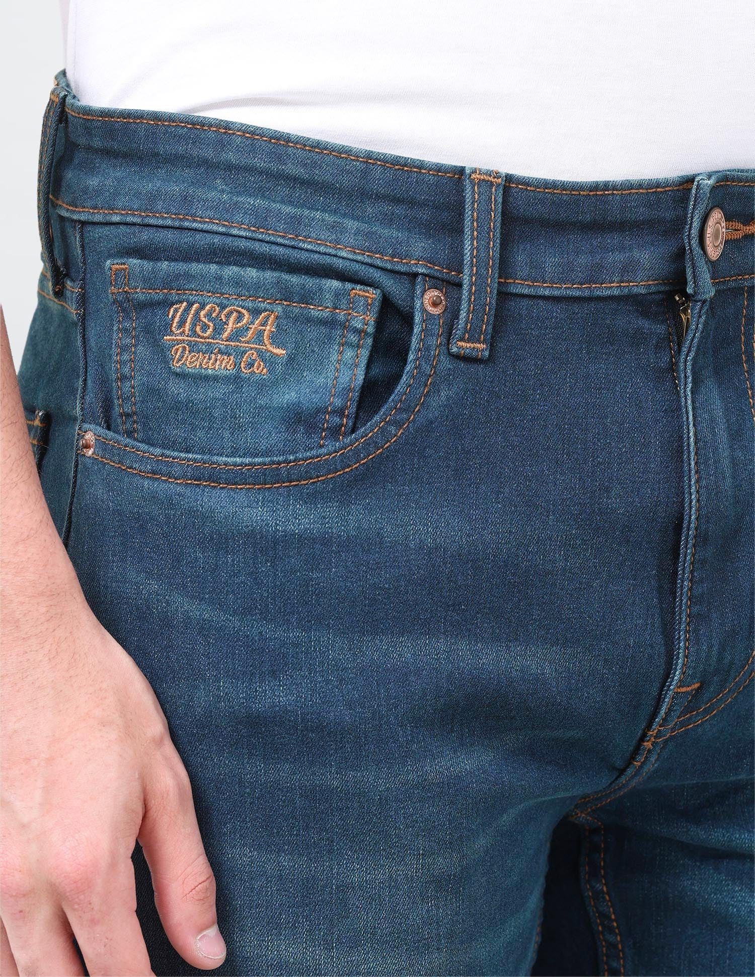Harold Slim Straight Fit Blue Jeans Dark Indigo - U.S. Polo Assn. India | Large