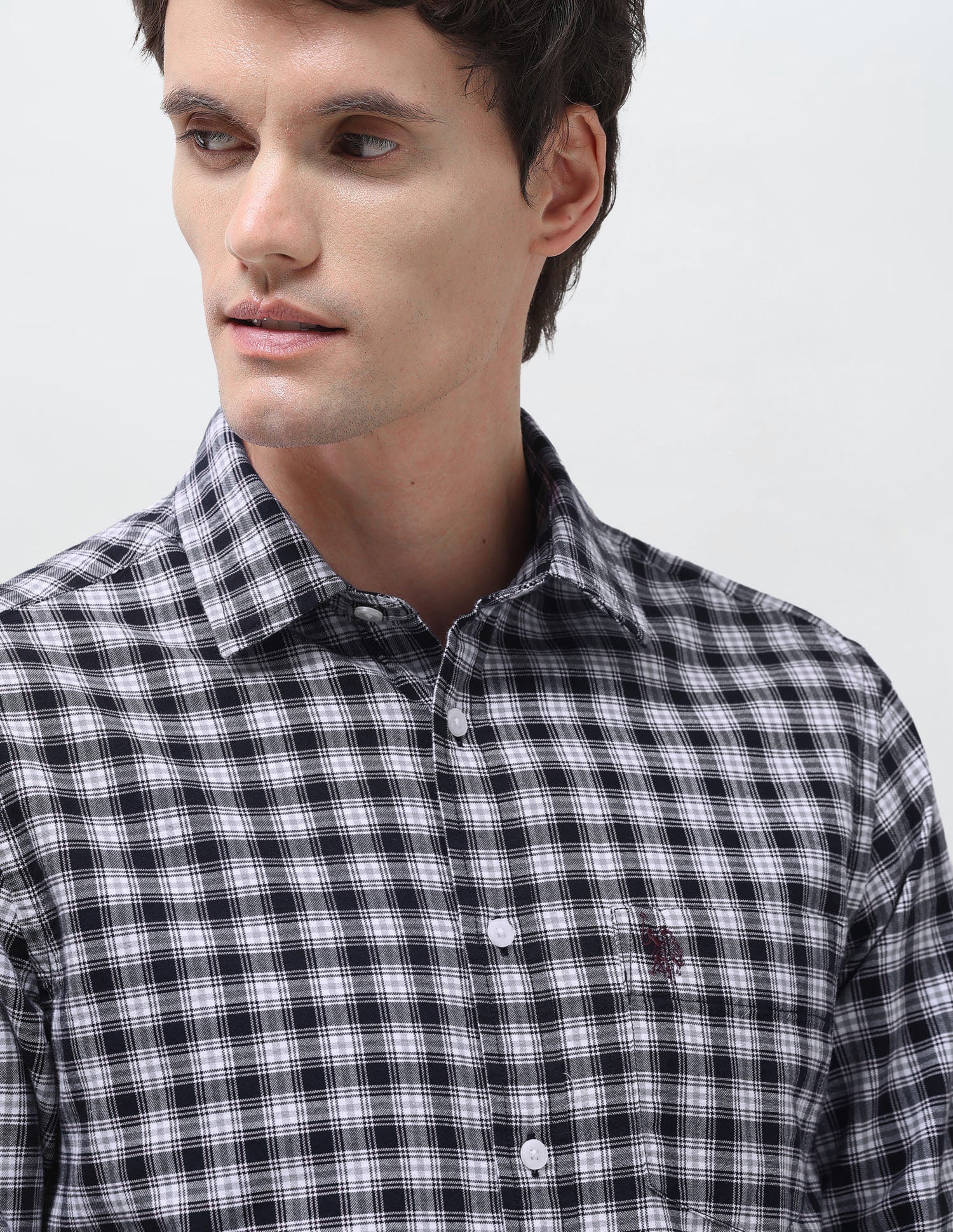 Oxford Tartan Checked Shirt Navy - U.S. Polo Assn. India | Large