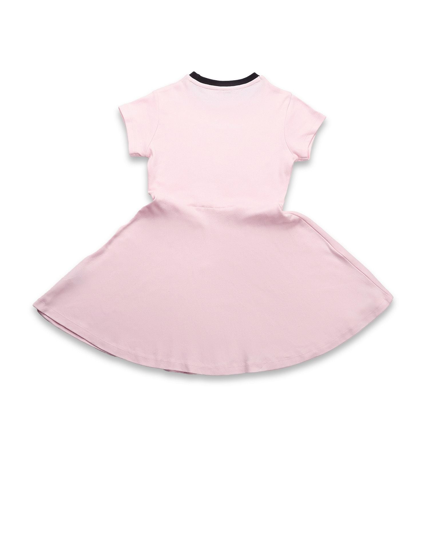 Girls Brand Printed Fit And Flare Dress Pink - U.S. POLO ASSN. | Large