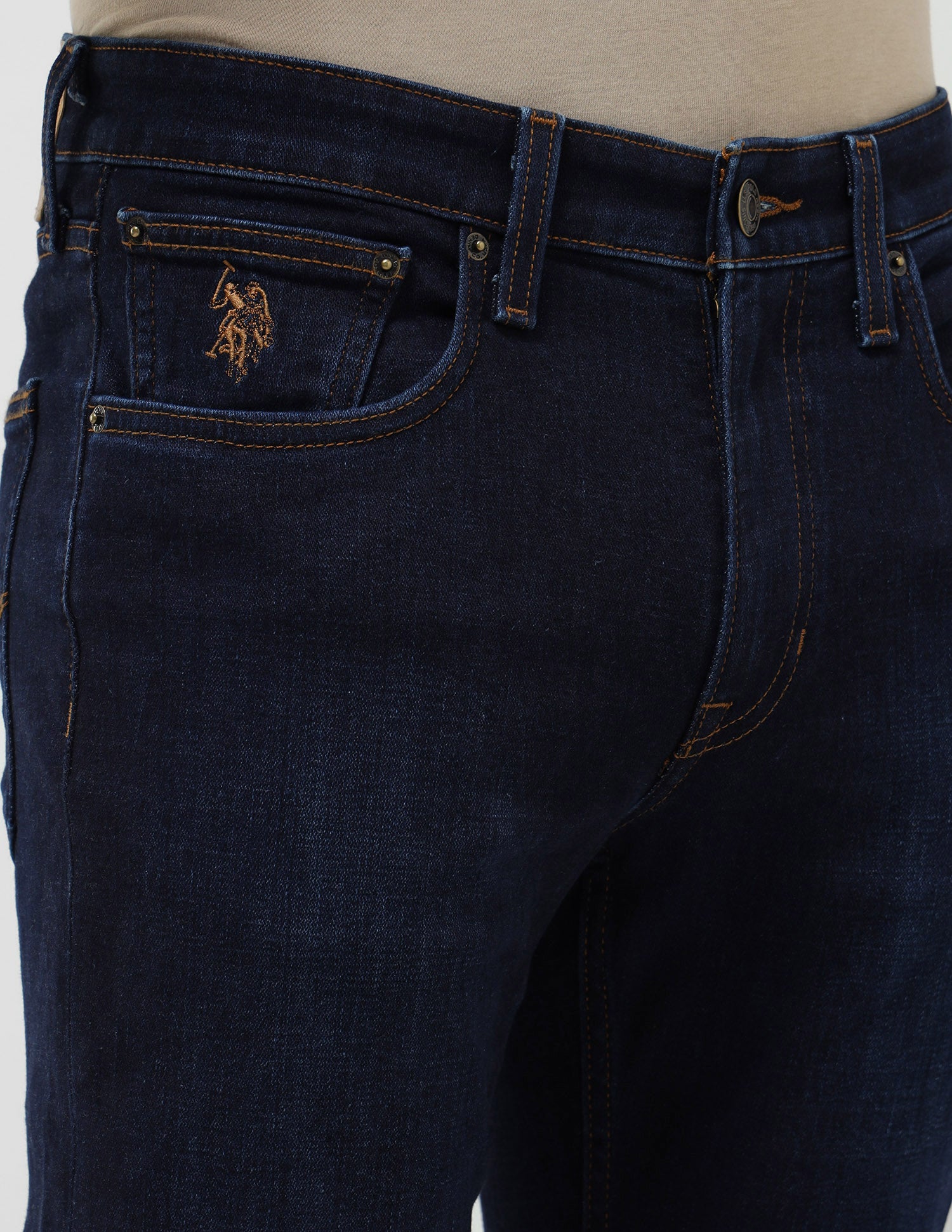 Harold Slim Straight Fit Blue Jeans Dark Blue - U.S. Polo Assn. India | Large