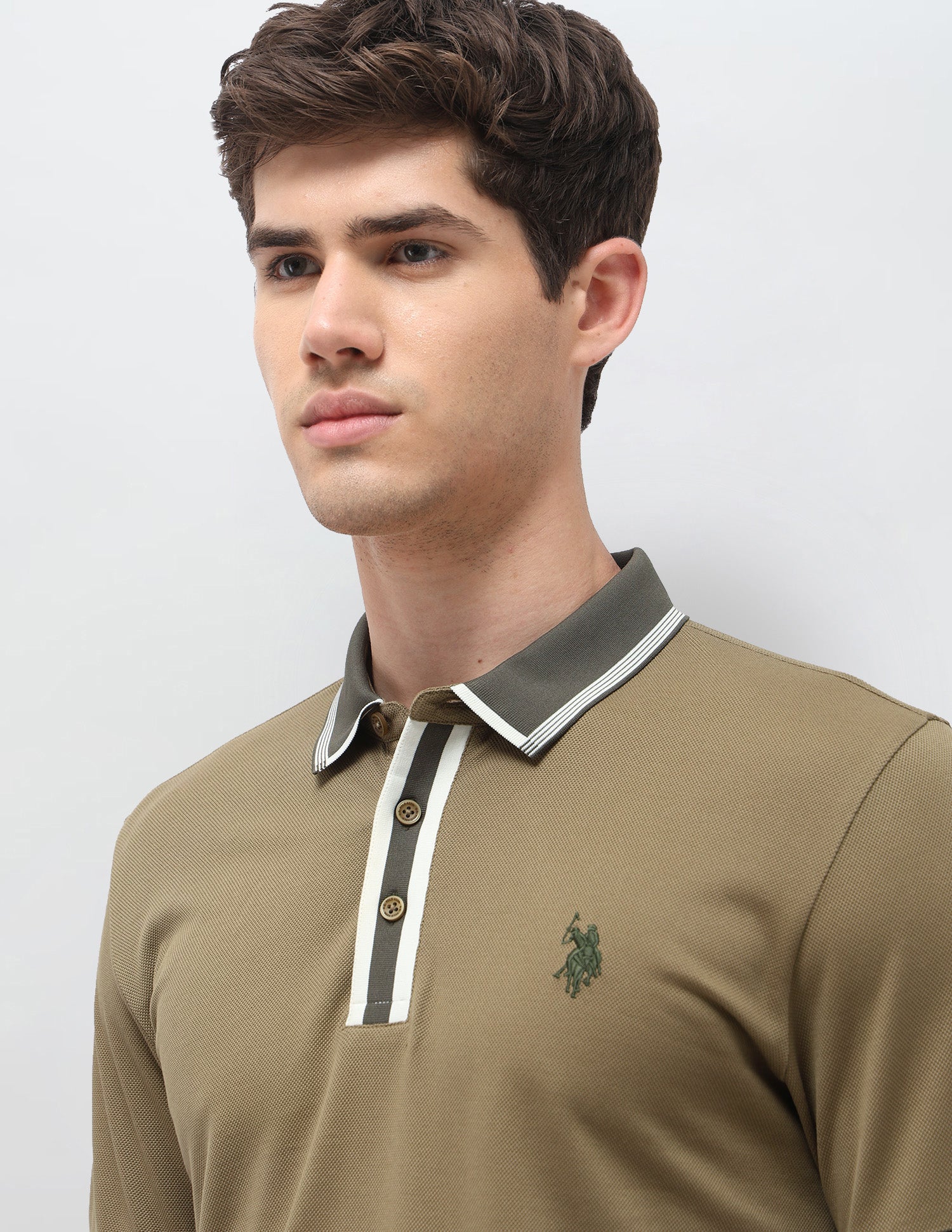 Solid Slim Fit Polo Shirt Brown - U.S. Polo Assn. India | Large