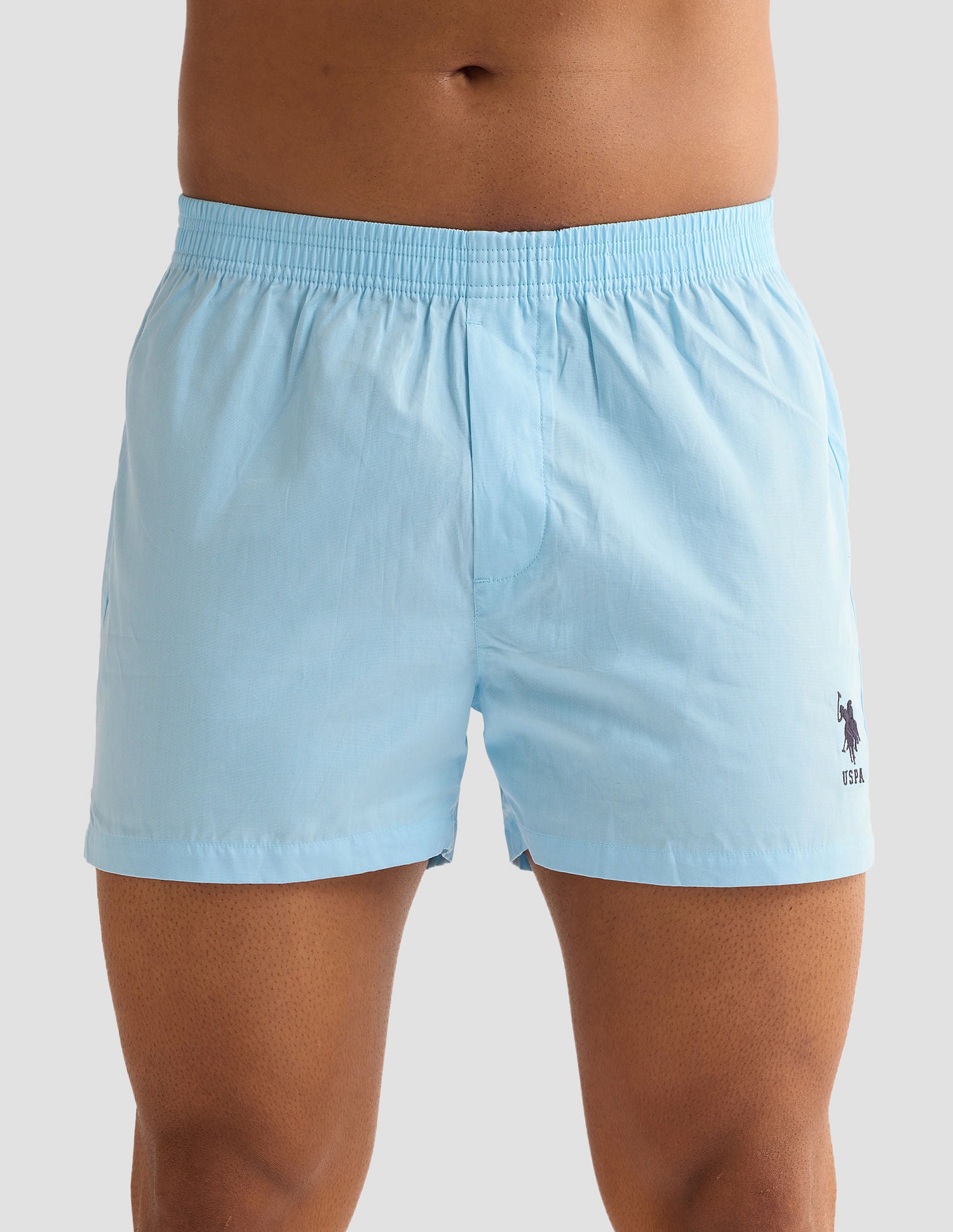 Pure Cotton OEX04 Boxer Shorts - Pack Of 1 Sky Blue - U.S. POLO ASSN. | Large