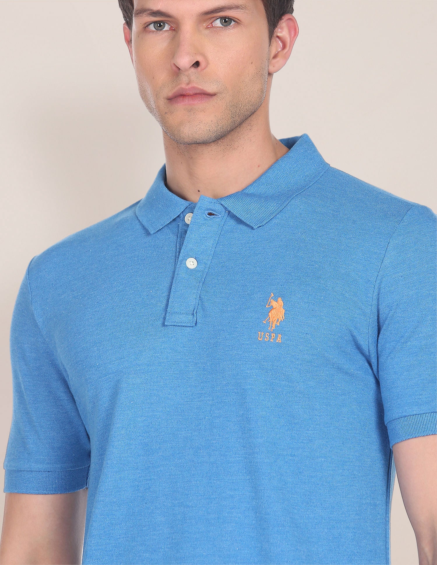 Cotton Bamboo Stretch Polo Shirt Blue - U.S. POLO ASSN. | Large