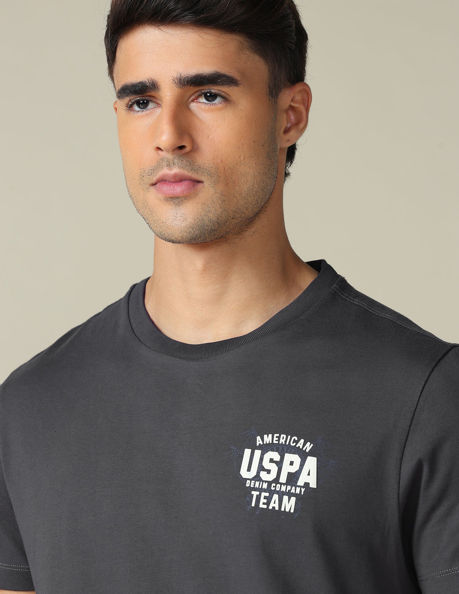 Muscle Fit Brand Printed T- Shirt Grey - U.S. POLO ASSN. | Large