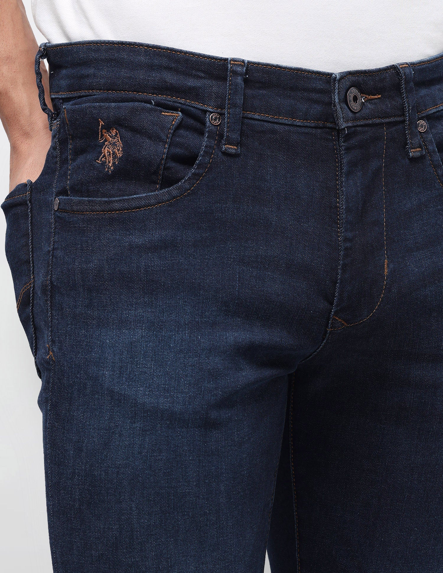 Regallo Skinny Fit Blue Jeans Dark Blue - U.S. Polo Assn. India | Large