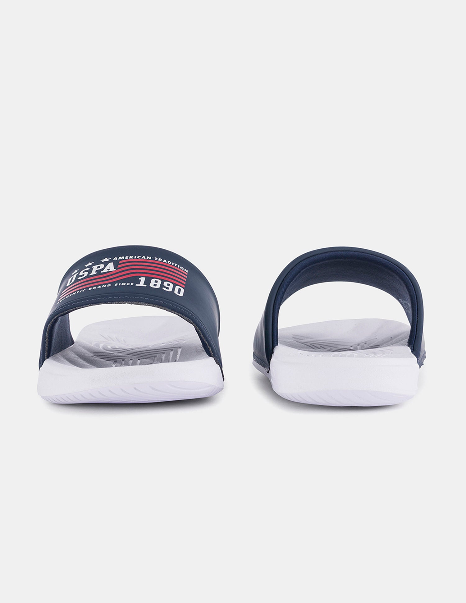 Men Brand Printed Axer Slippers White - U.S. POLO ASSN. | Large