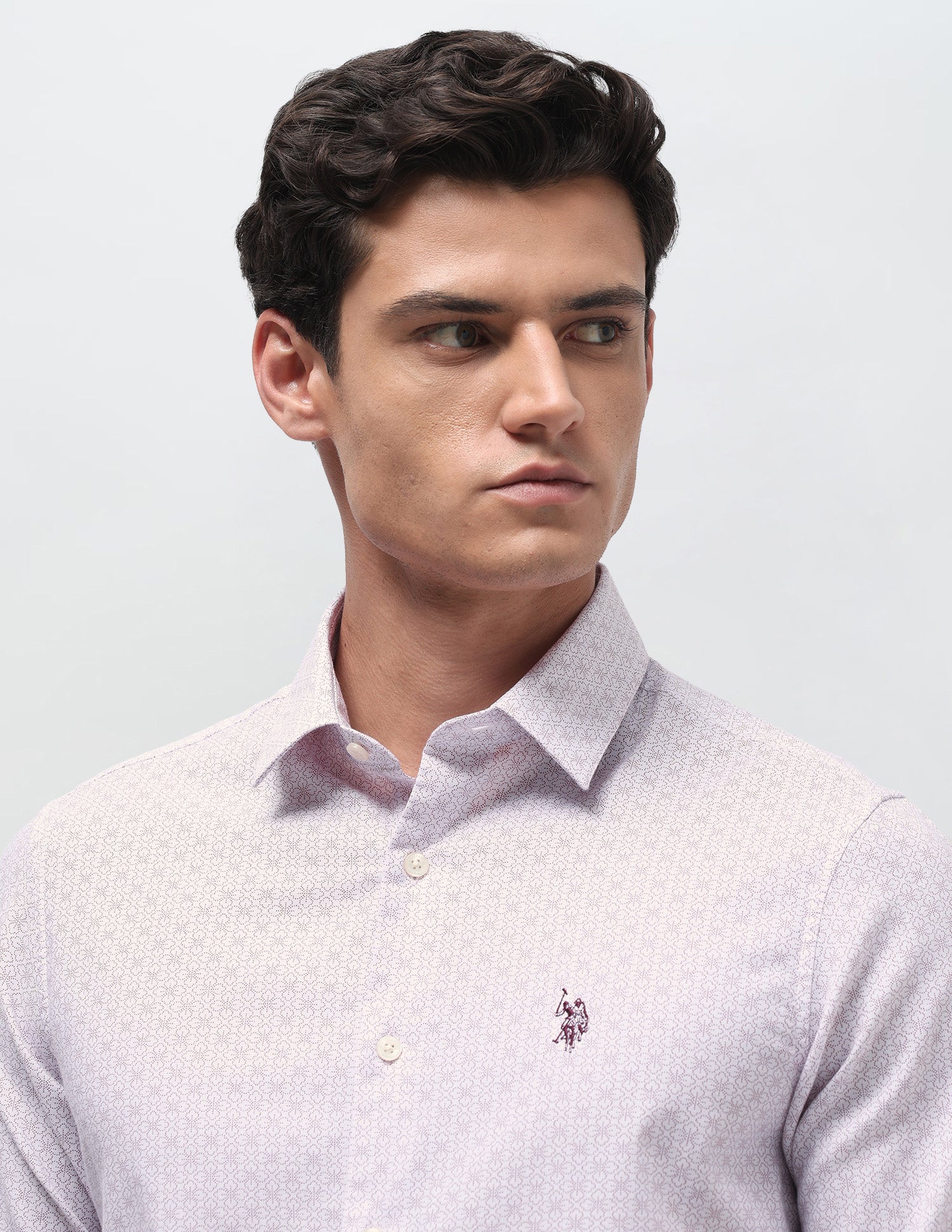 Dobby Regular Fit Shirt Maroon - U.S. Polo Assn. India | Large