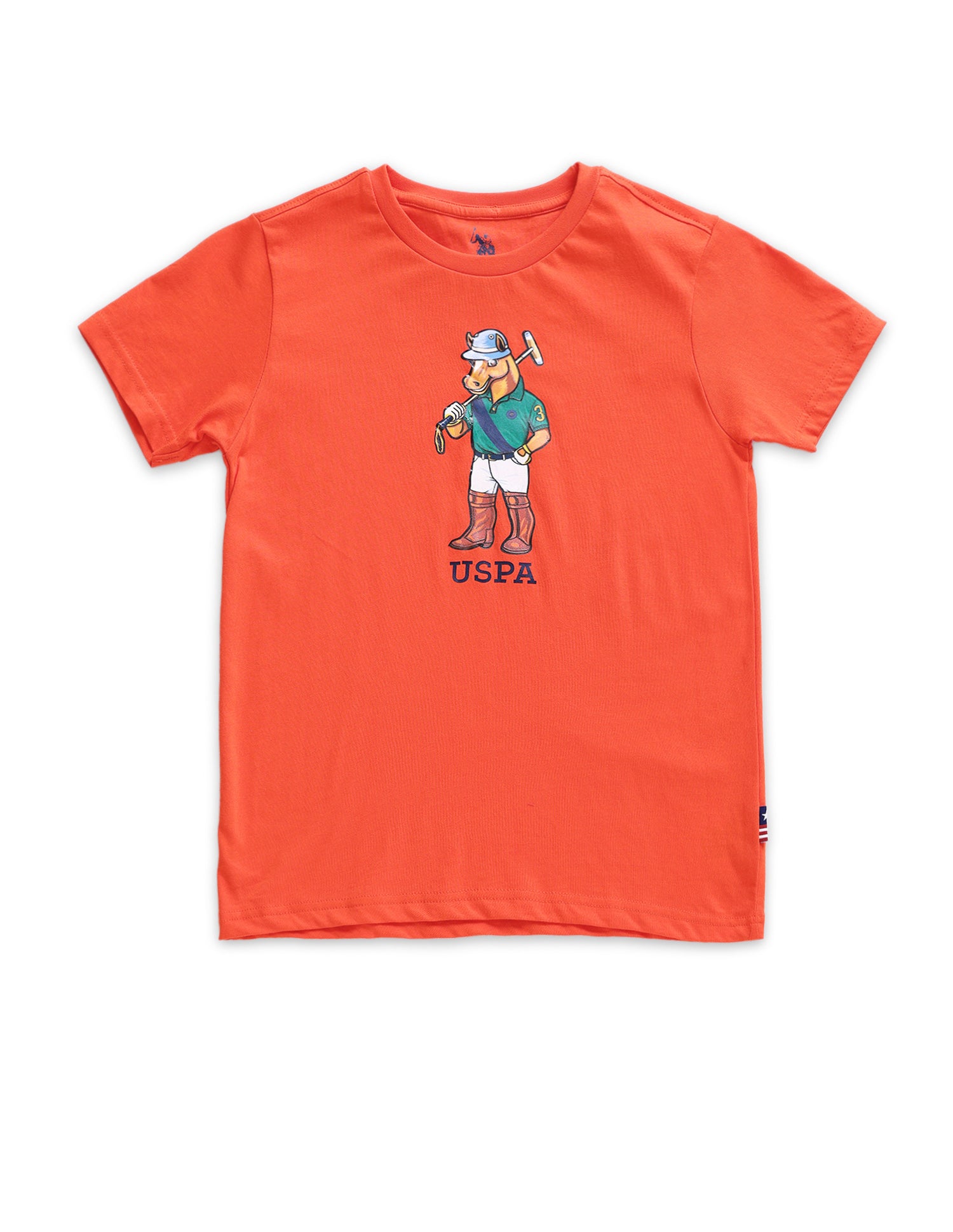 Boys Graphic Print Cotton T-Shirt Vermillion Red - U.S. POLO ASSN. | Large