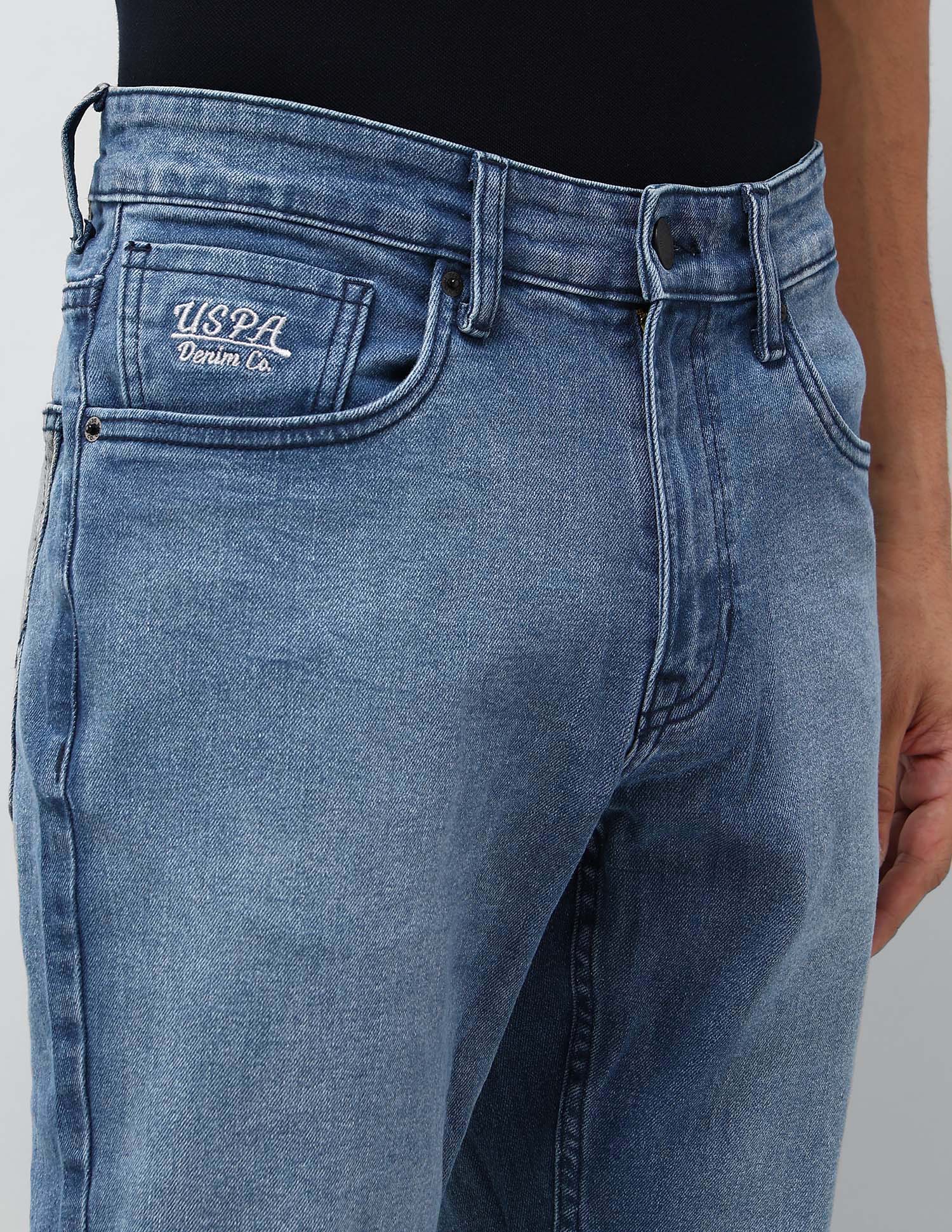 Brandon Slim Tapered Fit Blue Jeans Blue - U.S. Polo Assn. India | Large