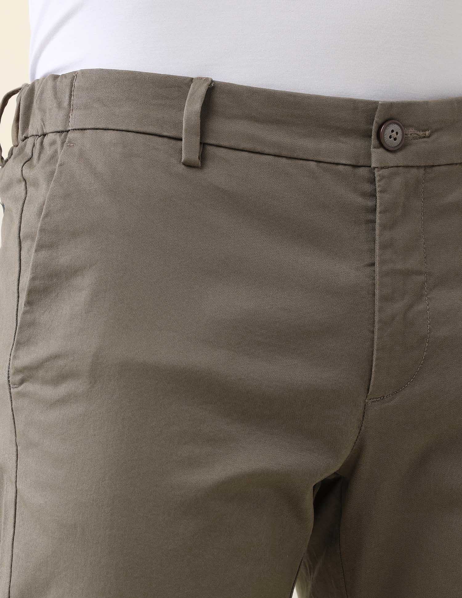 Slim Fit Solid Chinos Dark Brown - U.S. Polo Assn. India | Large