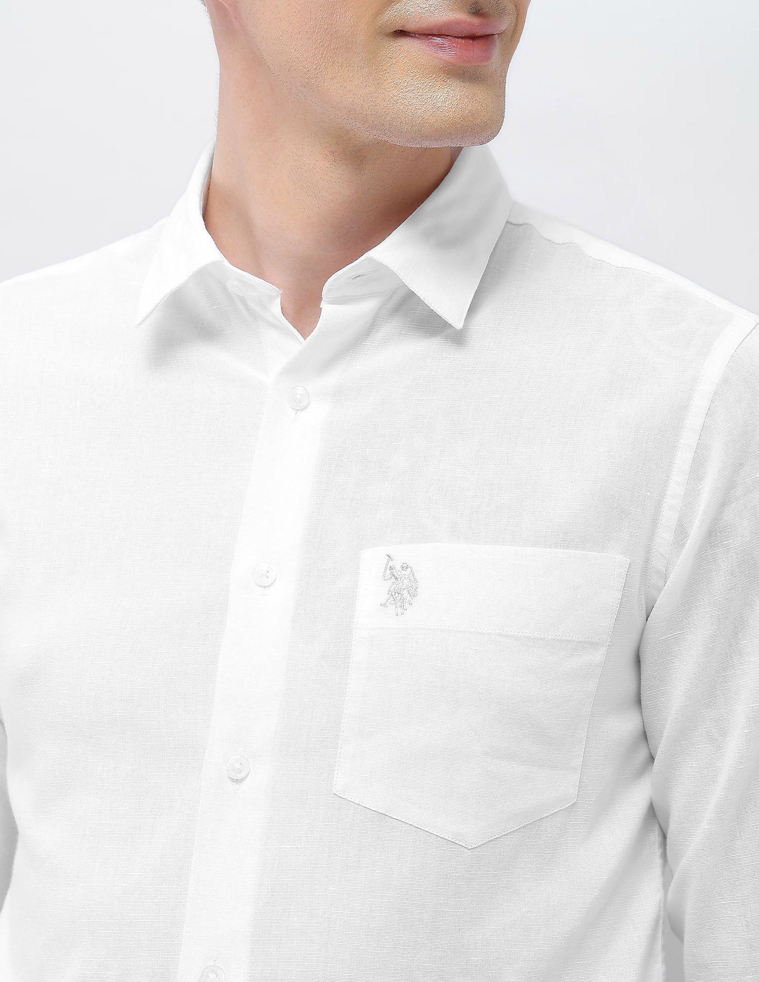 Solid Tailored Fit Shirt White - U.S. Polo Assn. India | Large