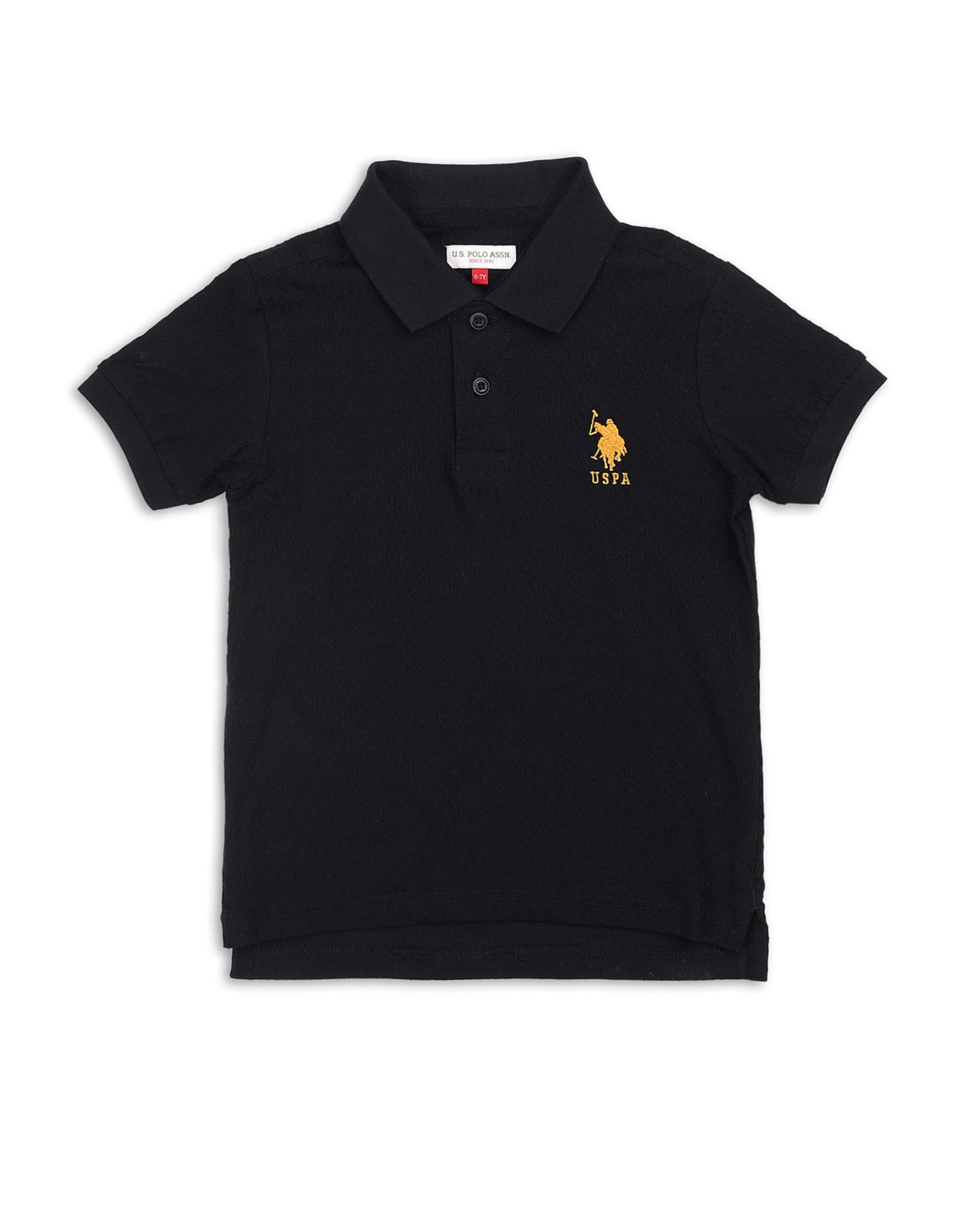 Boys Textured Regular Fit Polo Shirt Navy - U.S. POLO ASSN. | Large