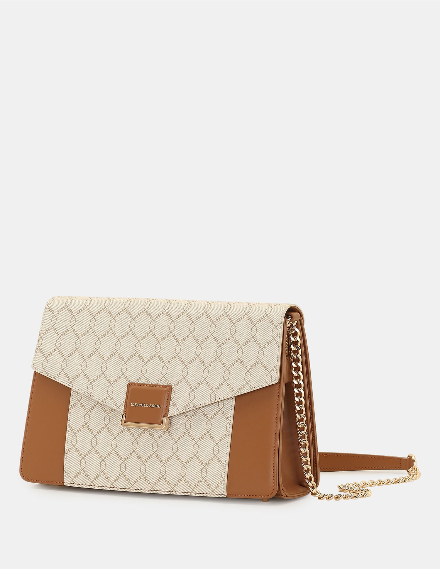 Women Bliss Sling Bag with Monogram Compact Design Beige - U.S. POLO ASSN. | Large