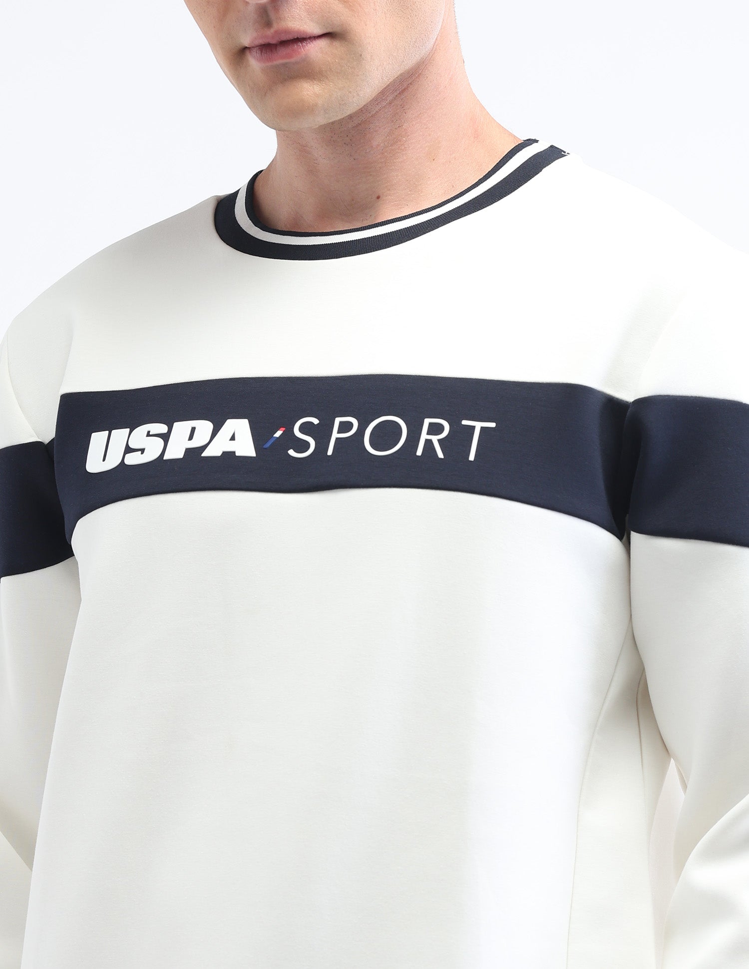 Brand Printed Luxe Sweatshirt White - U.S. Polo Assn. India | Large