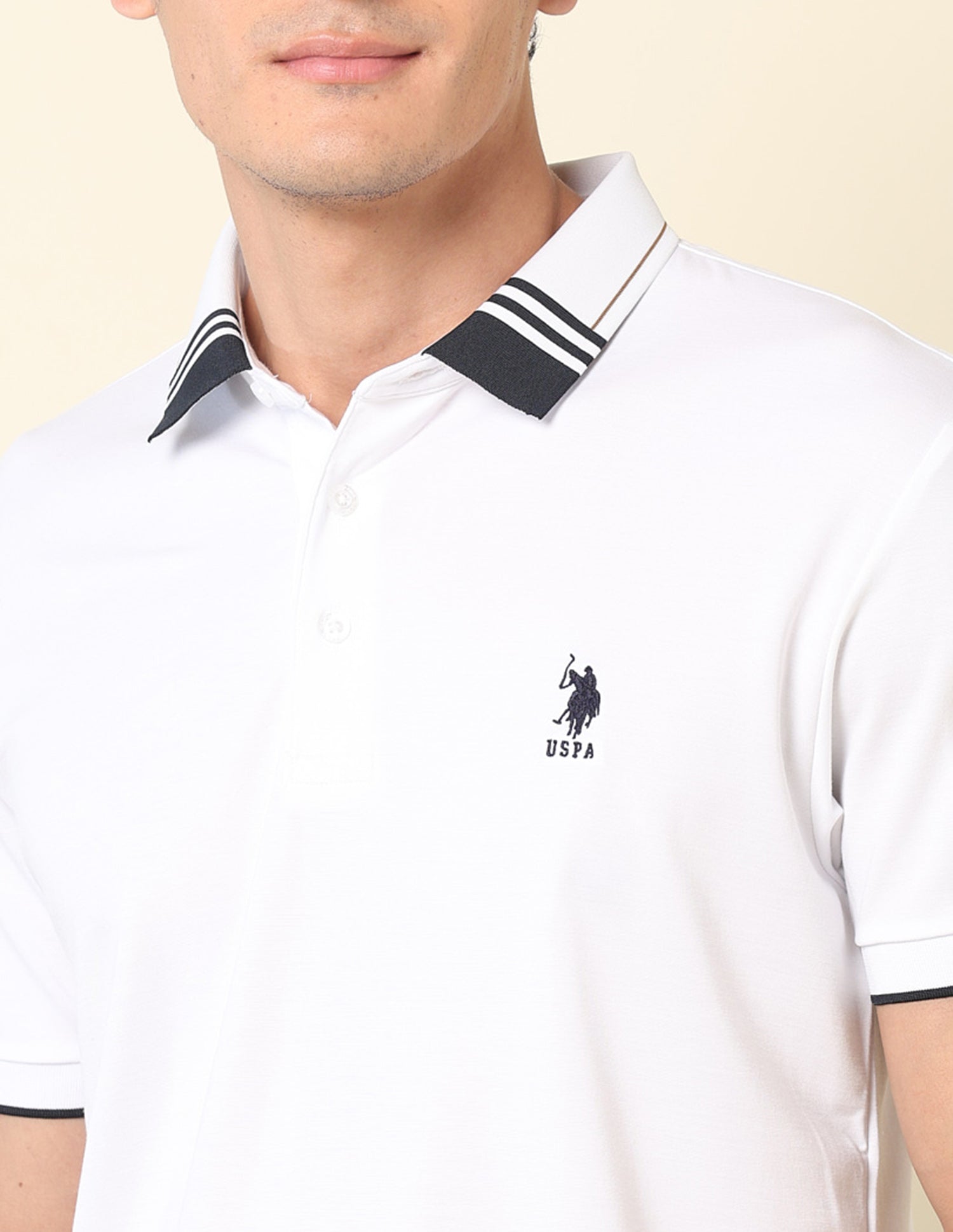 Solid Gentleman's Club Polo Shirt White - U.S. Polo Assn. India | Large