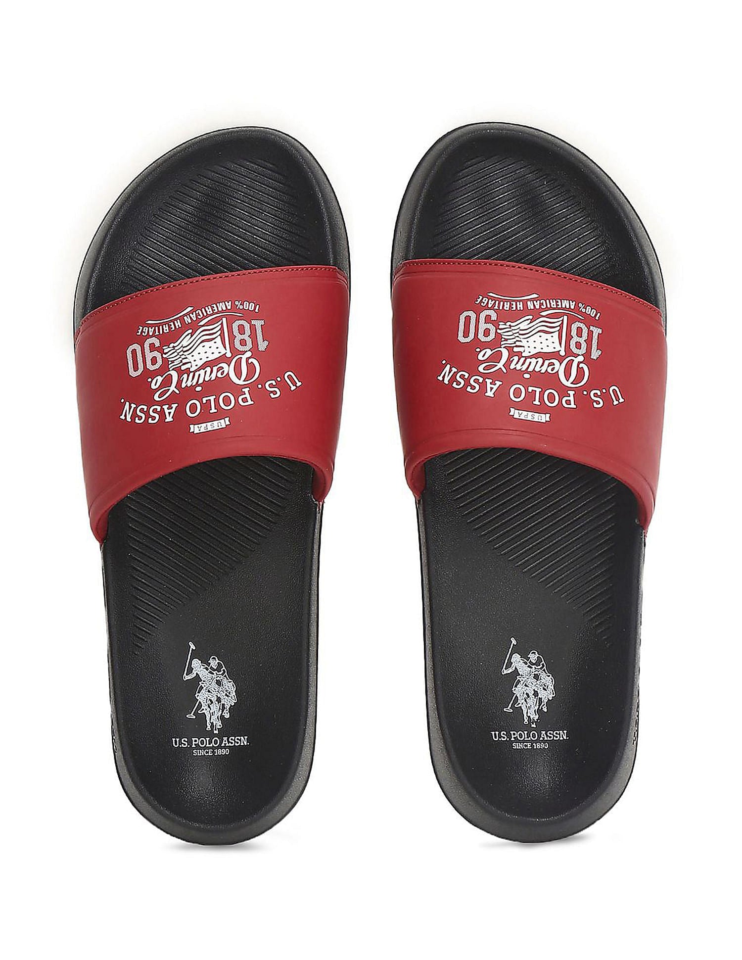 Men Toplin 5.0 Printed Slippers Red - U.S. POLO ASSN. | Large