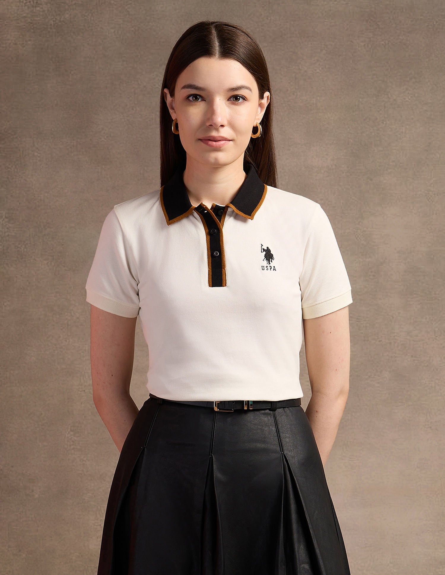 Tipped Placket Polo Shirt Off White - U.S. POLO ASSN. | Large