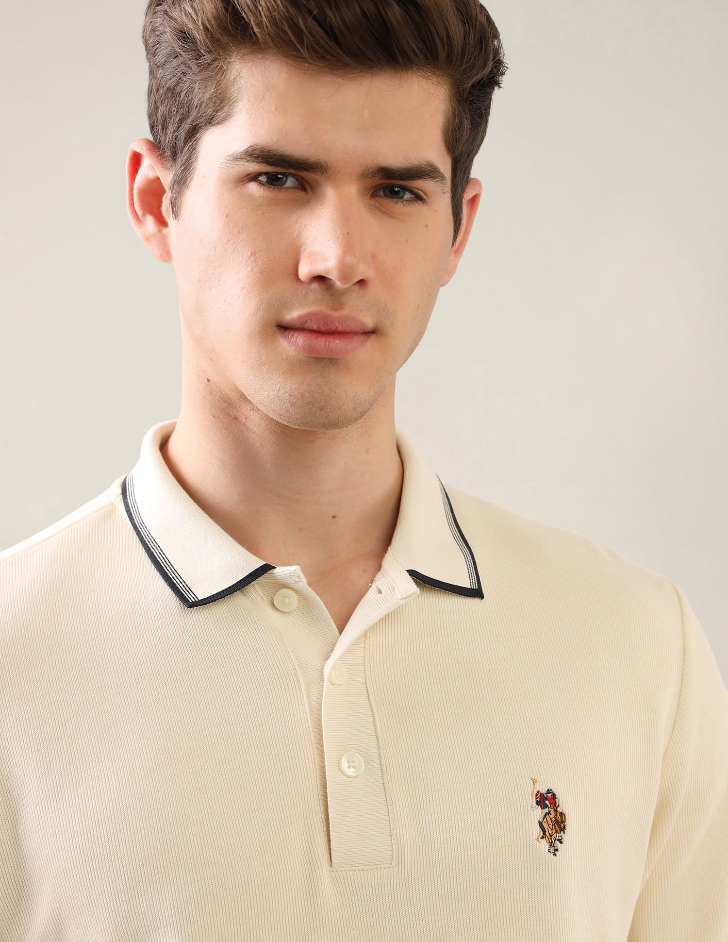 Solid Slim Fit Polo Shirt White - U.S. Polo Assn. India | Large