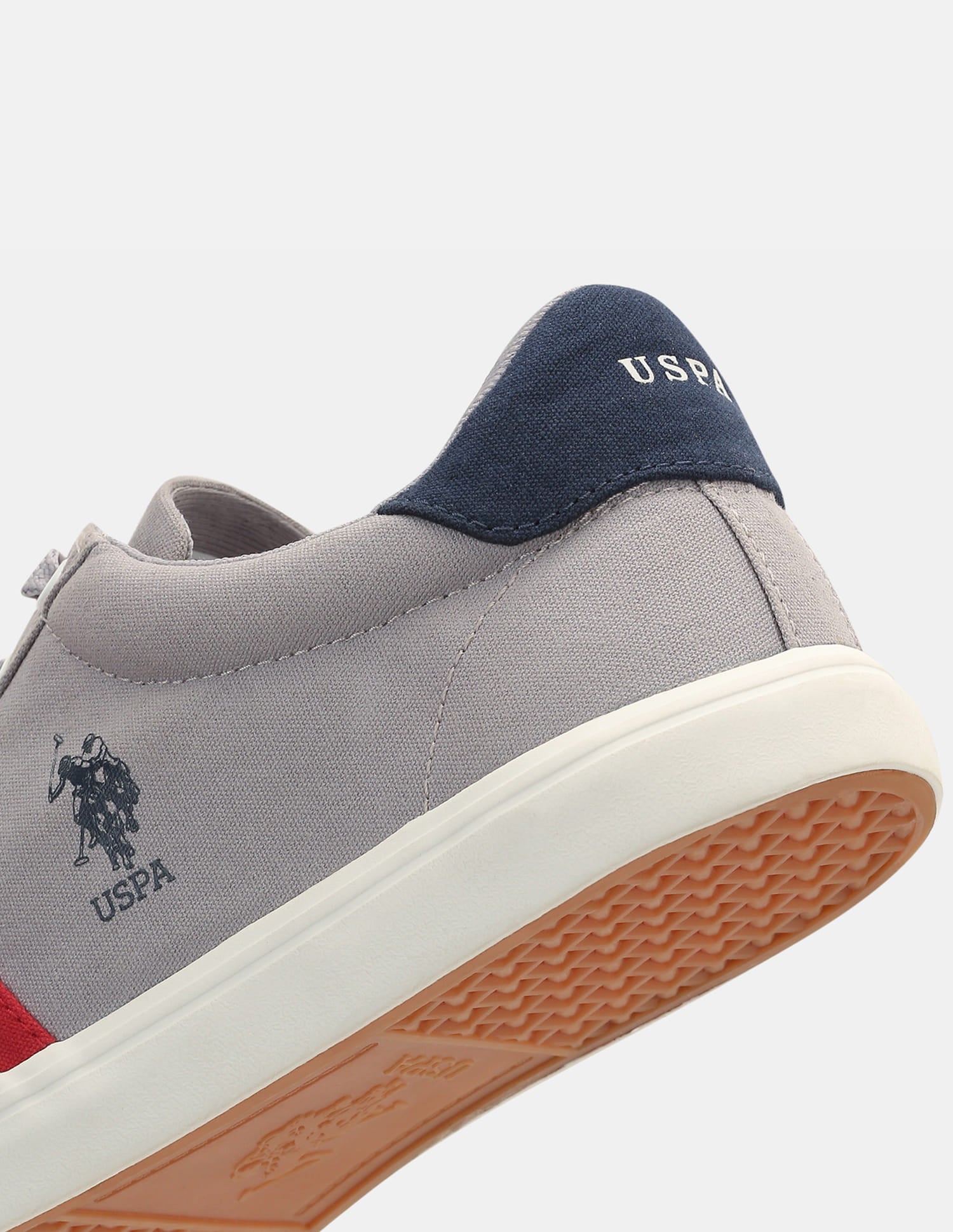 Men Striped Round Toe Abor 5.0 Sneakers Grey - U.S. Polo Assn. India | Large