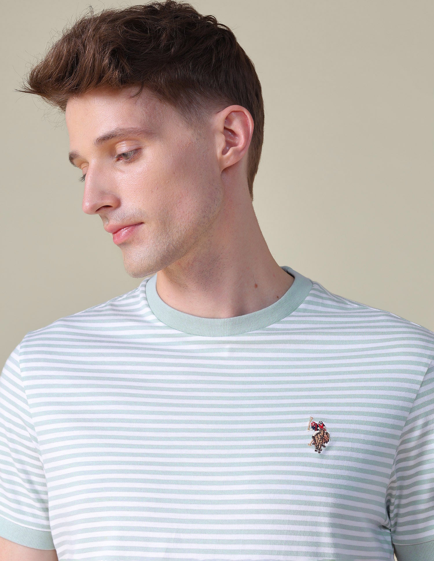 Horizontal Striped Slim Fit T-Shirt Grey - U.S. POLO ASSN. | Large