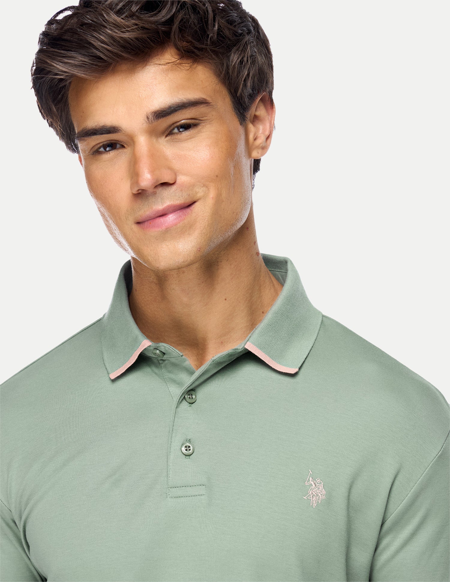 Solid Slim Fit Polo Shirt Light Green - U.S. Polo Assn. India | Large