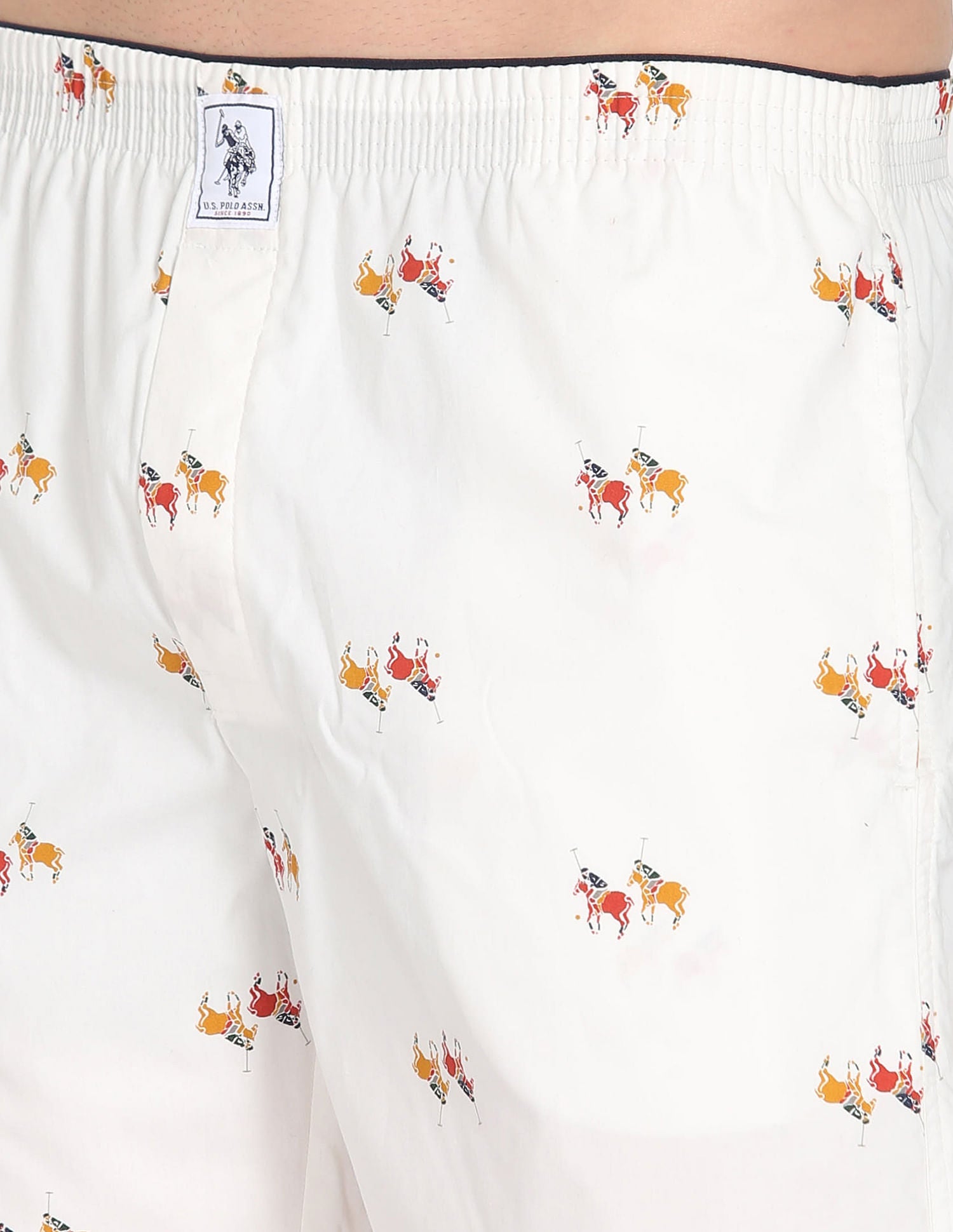Pure Cotton Printed I600 Boxers - Pack Of 1 Ivory - U.S. POLO ASSN. | Large