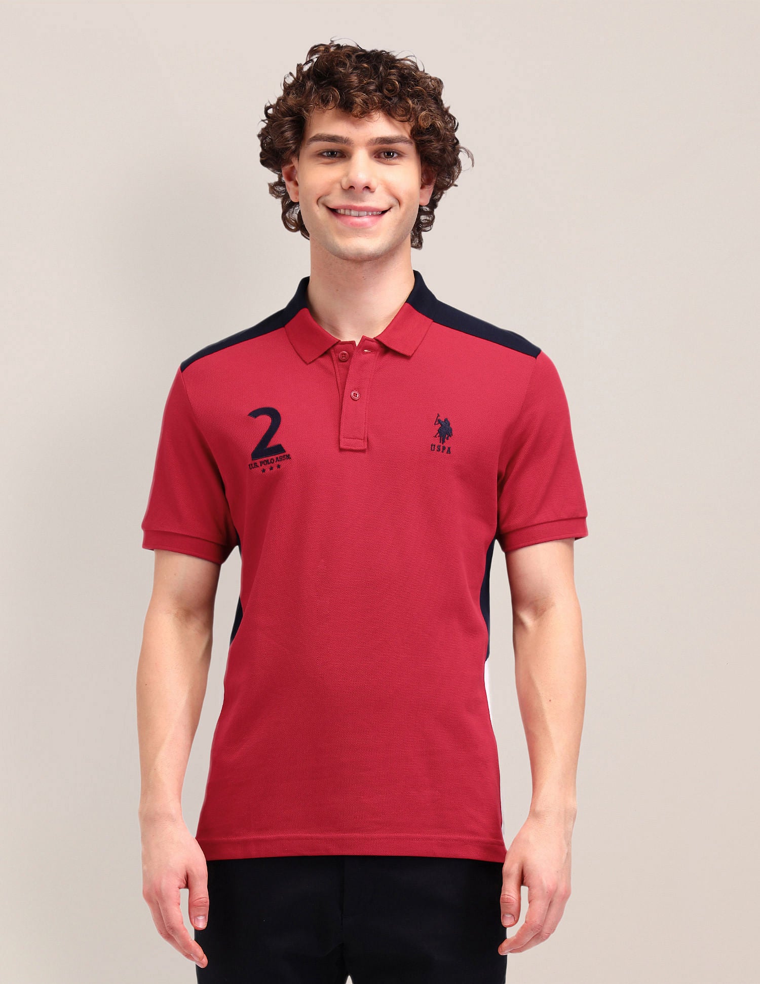 Printed Slim Fit Polo Shirt Red - U.S. POLO ASSN. | Large