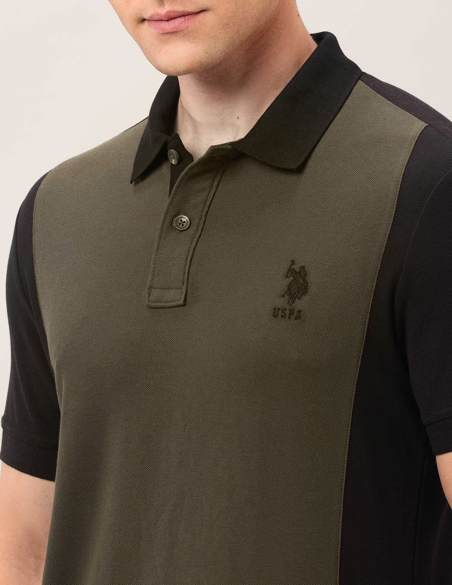 Pure Cotton Outdoor Polo Shirt Olive - U.S. Polo Assn. India | Large