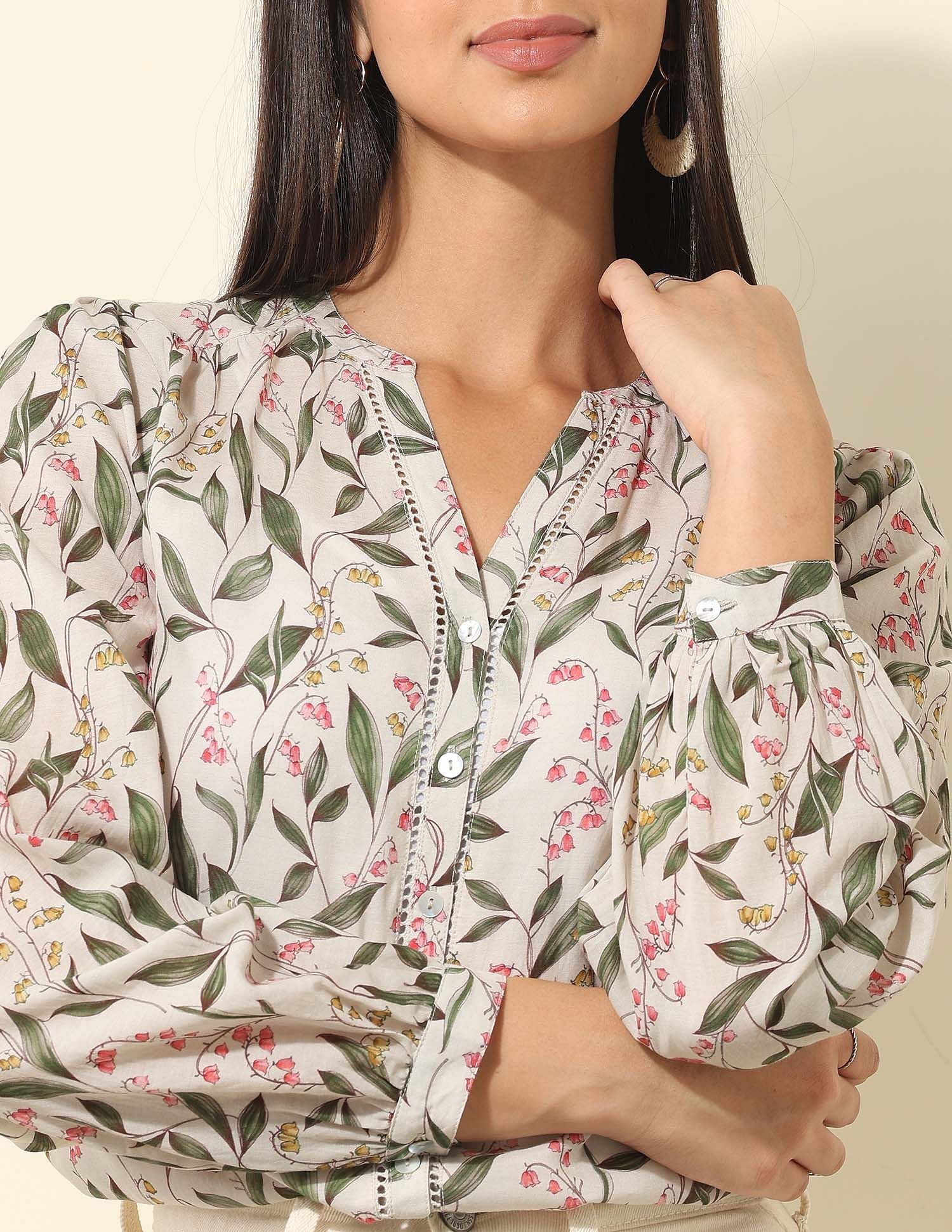 Floral Printed Top Multi - U.S. Polo Assn. India | Large