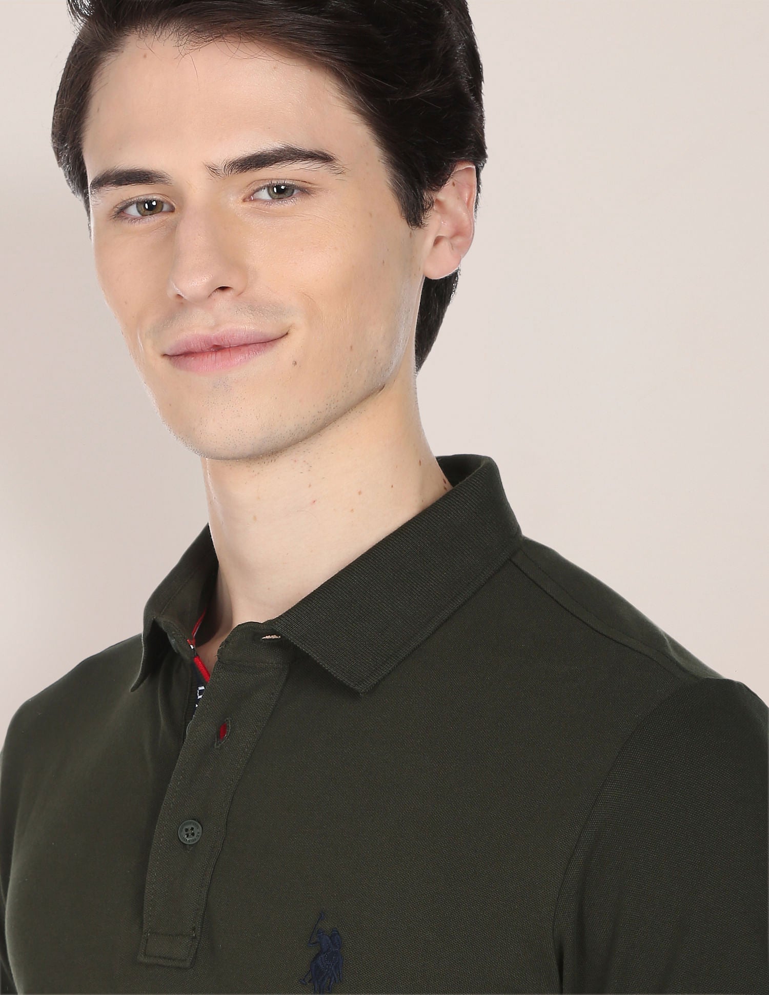 Signature Detail Stretch Polo Shirt Dark Olive - U.S. POLO ASSN. | Large