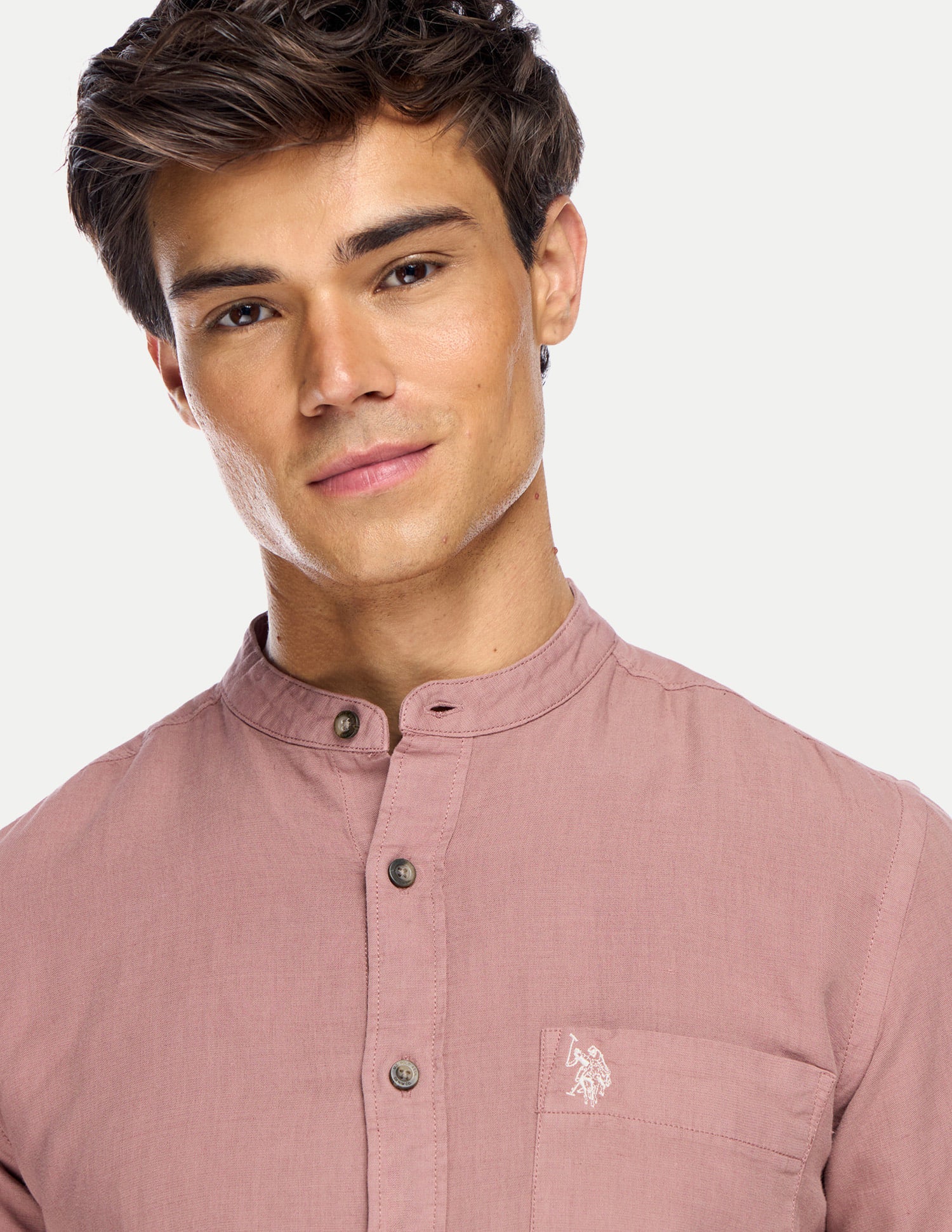 Dyed Linen Shirt Dusty Rose - U.S. Polo Assn. India | Large