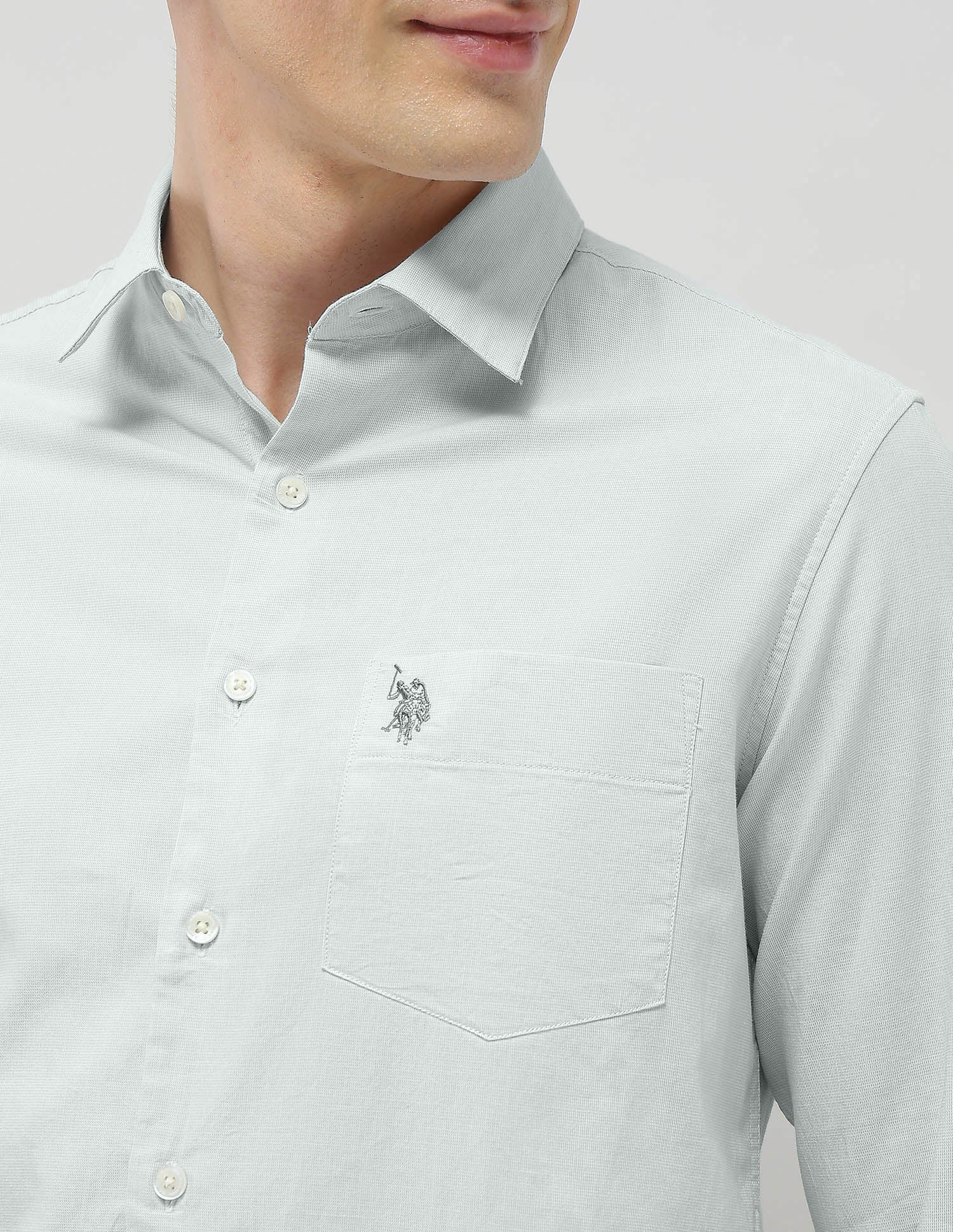 Casa De Campo Regular Fit Shirt Light Green - U.S. Polo Assn. India | Large