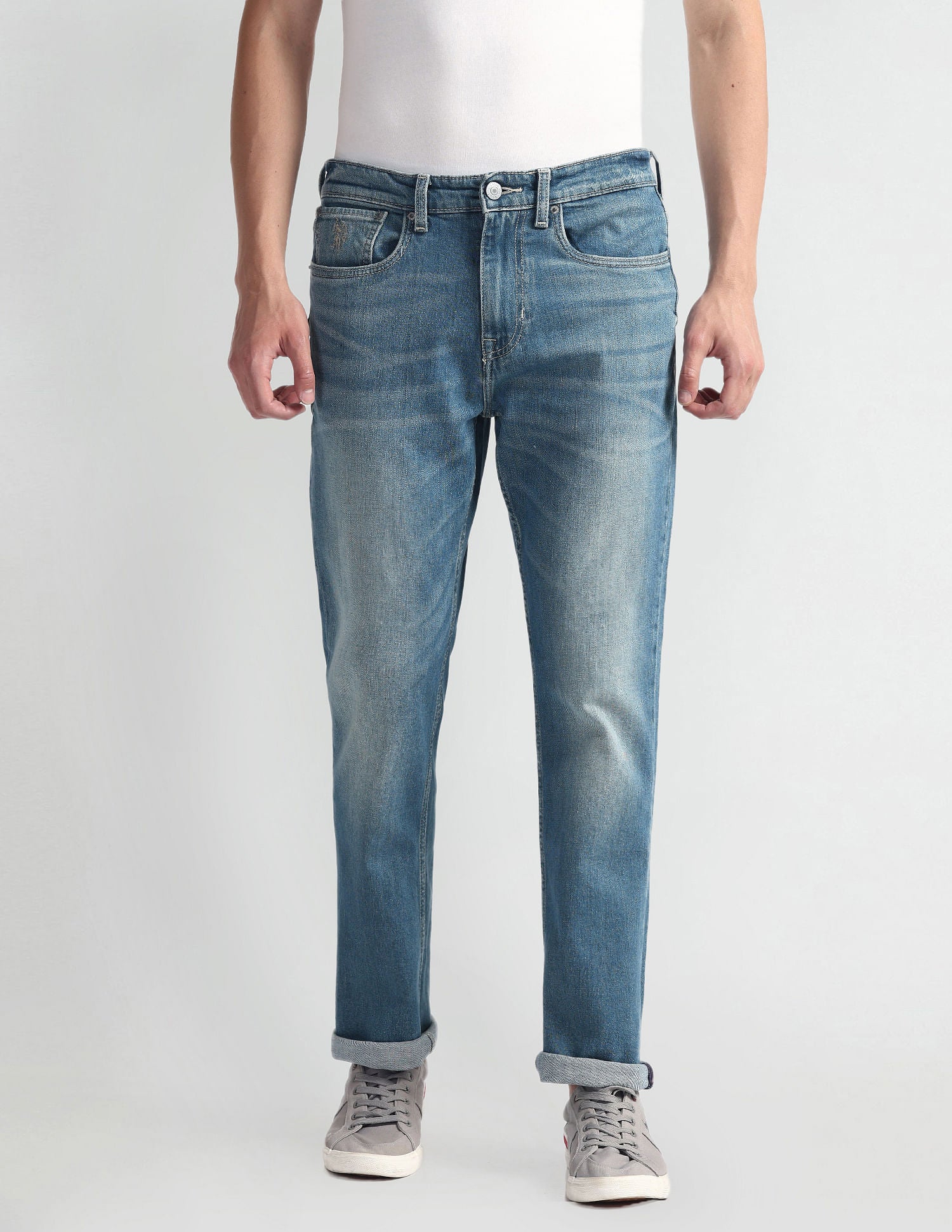 Harold Slim Straight Fit Blue Jeans Blue - U.S. Polo Assn. India | Large