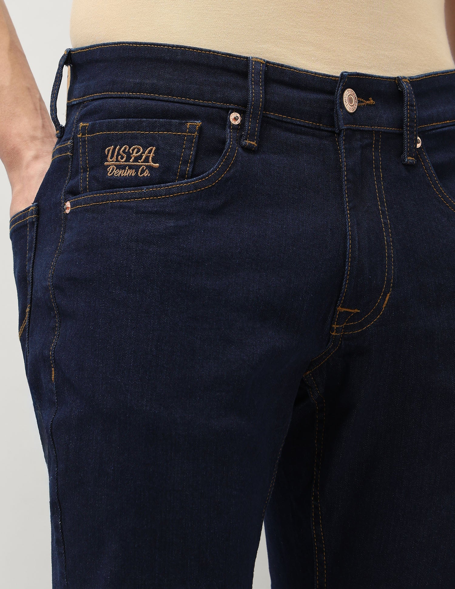 Brandon Slim Tapered Fit Blue Jeans Blue - U.S. Polo Assn. India | Large