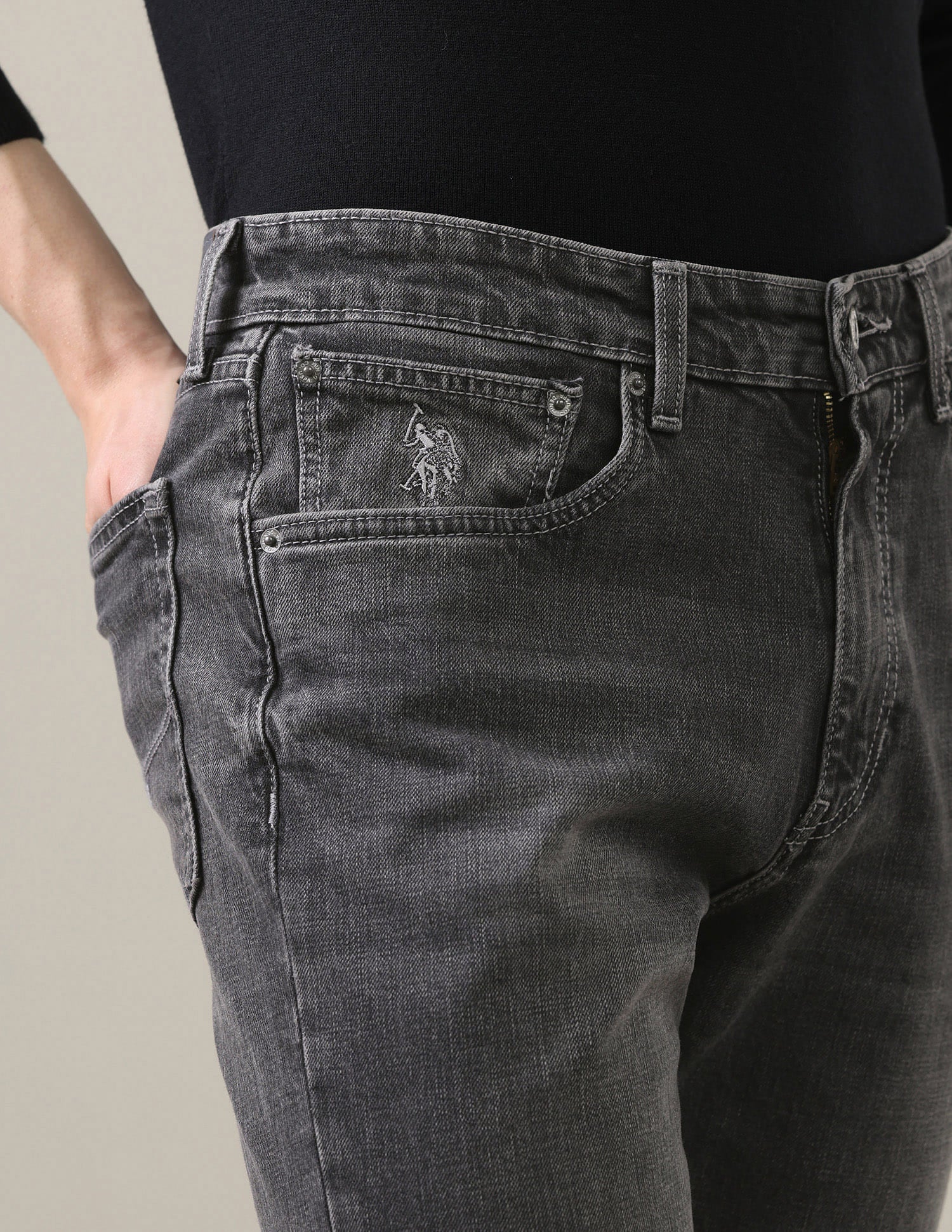 Connor Bootcut Fit Black Jeans Grey - U.S. Polo Assn. India | Large