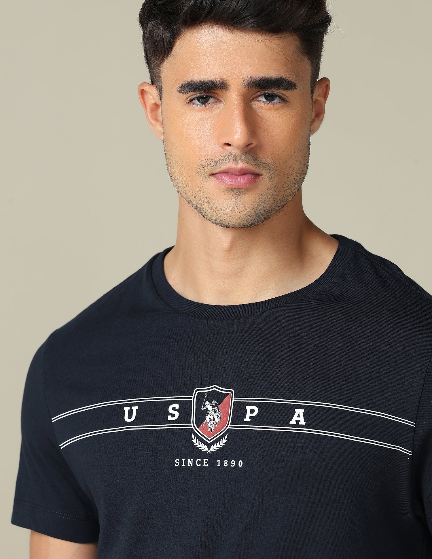 Brand Embossed Regular Fit T- Shirt Navy - U.S. POLO ASSN. | Large