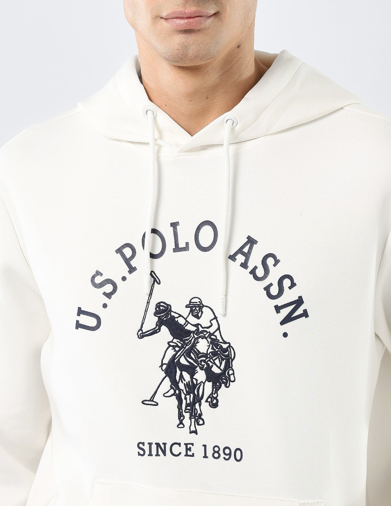Brand Embroidered Regular Fit Sweatshirt Off White - U.S. POLO ASSN. | Large