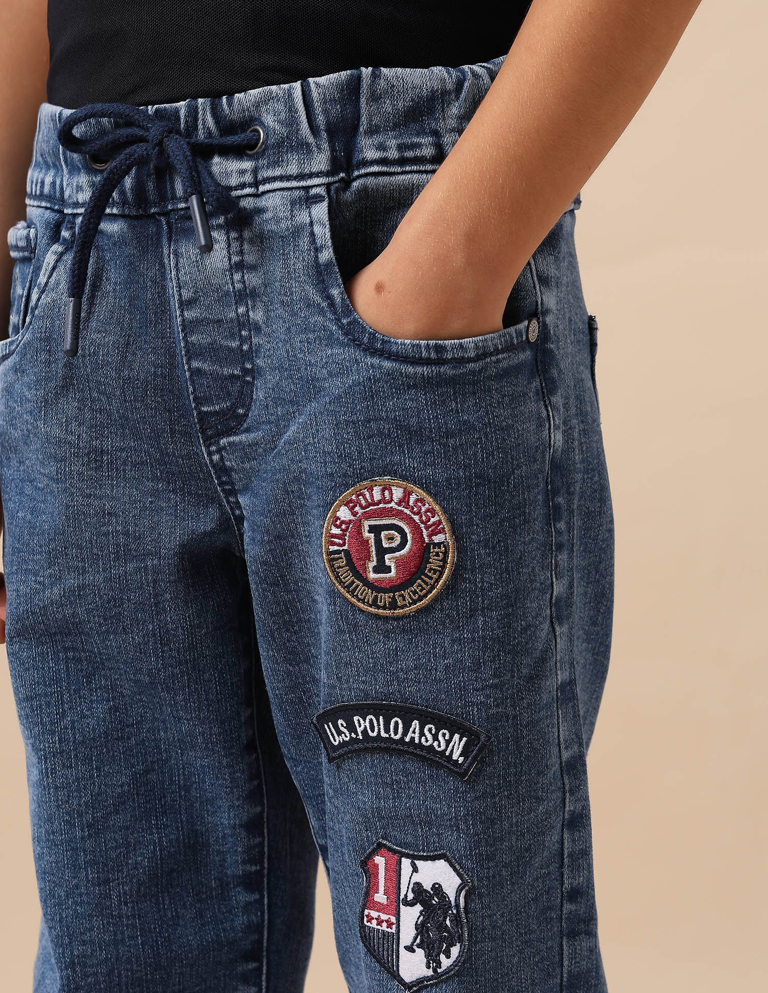 Boys Stone Washed Relaxed Fit Jeans Blue - U.S. POLO ASSN. | Large