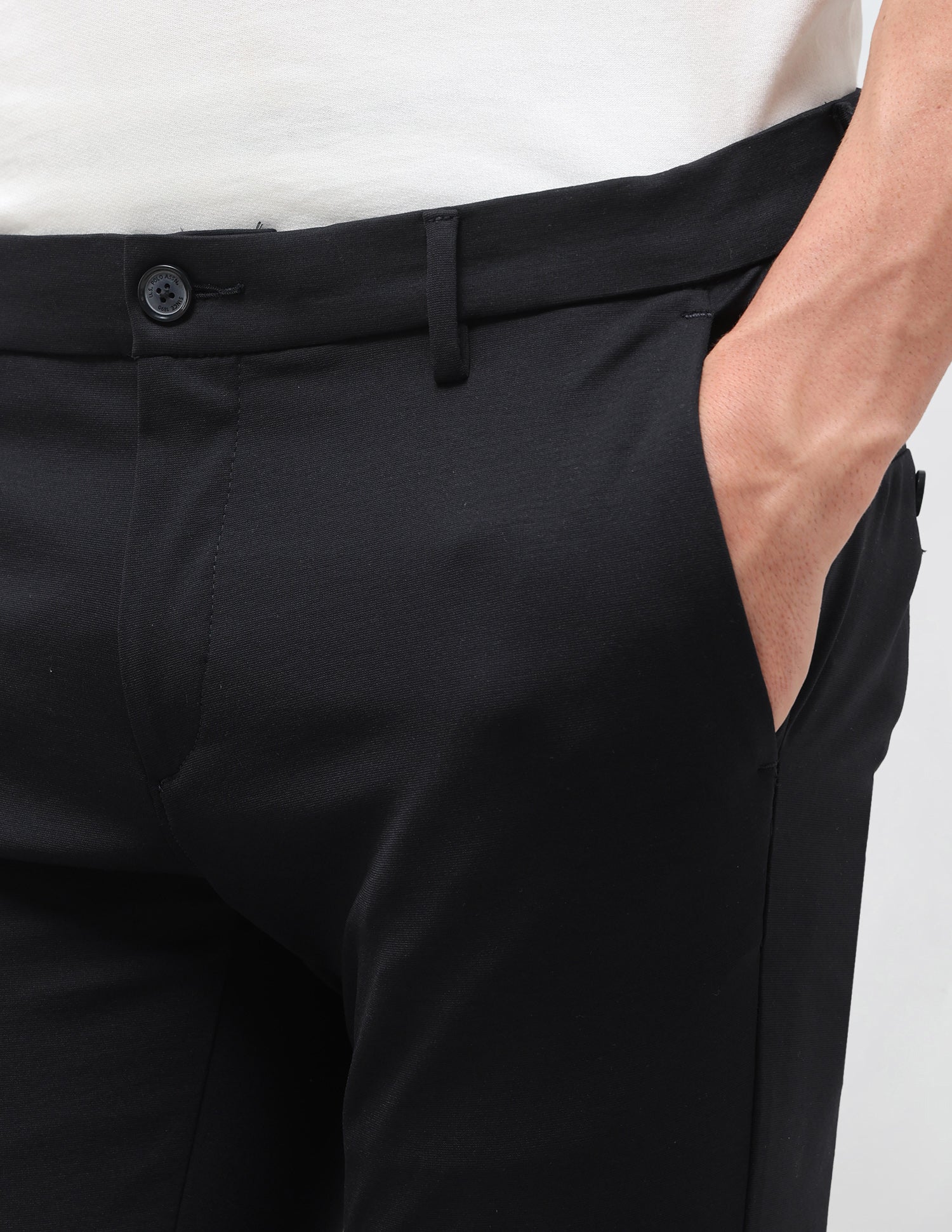 Satin Denver Slim Fit Trousers Navy - U.S. Polo Assn. India | Large