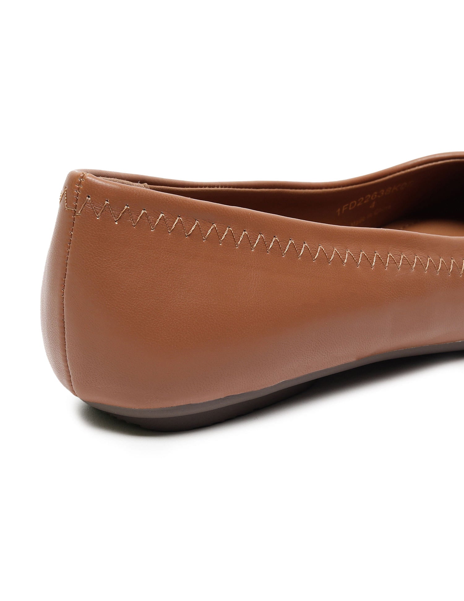 Metallic Logo Solid Ballerinas Tan - U.S. Polo Assn. India | Large
