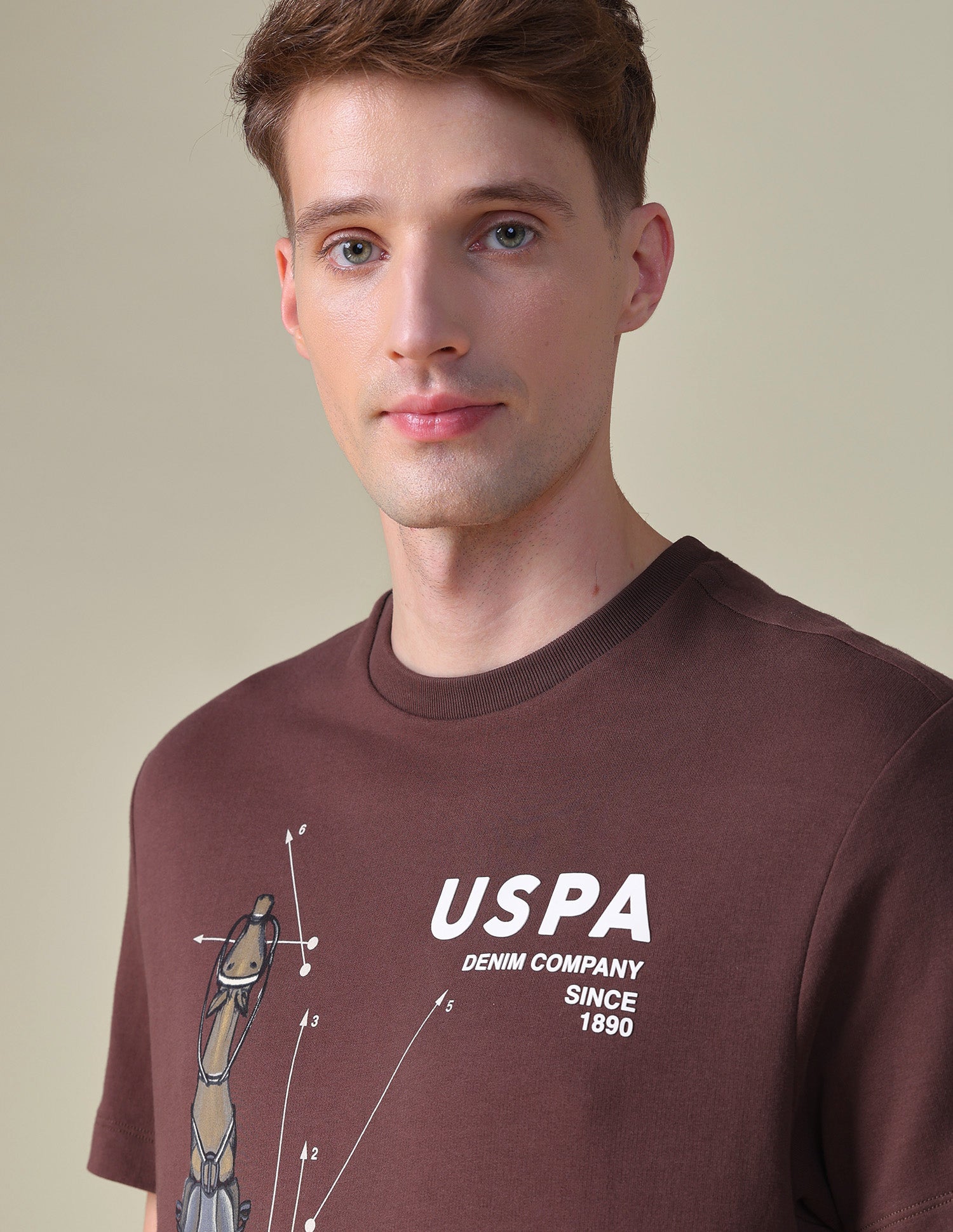 Graphic Brand Printed Relaxed Fit T-Shirt Choco - U.S. POLO ASSN. | Large